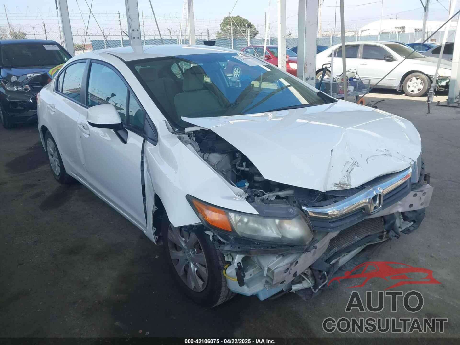 HONDA CIVIC 2012 - 19XFB2F52CE352205