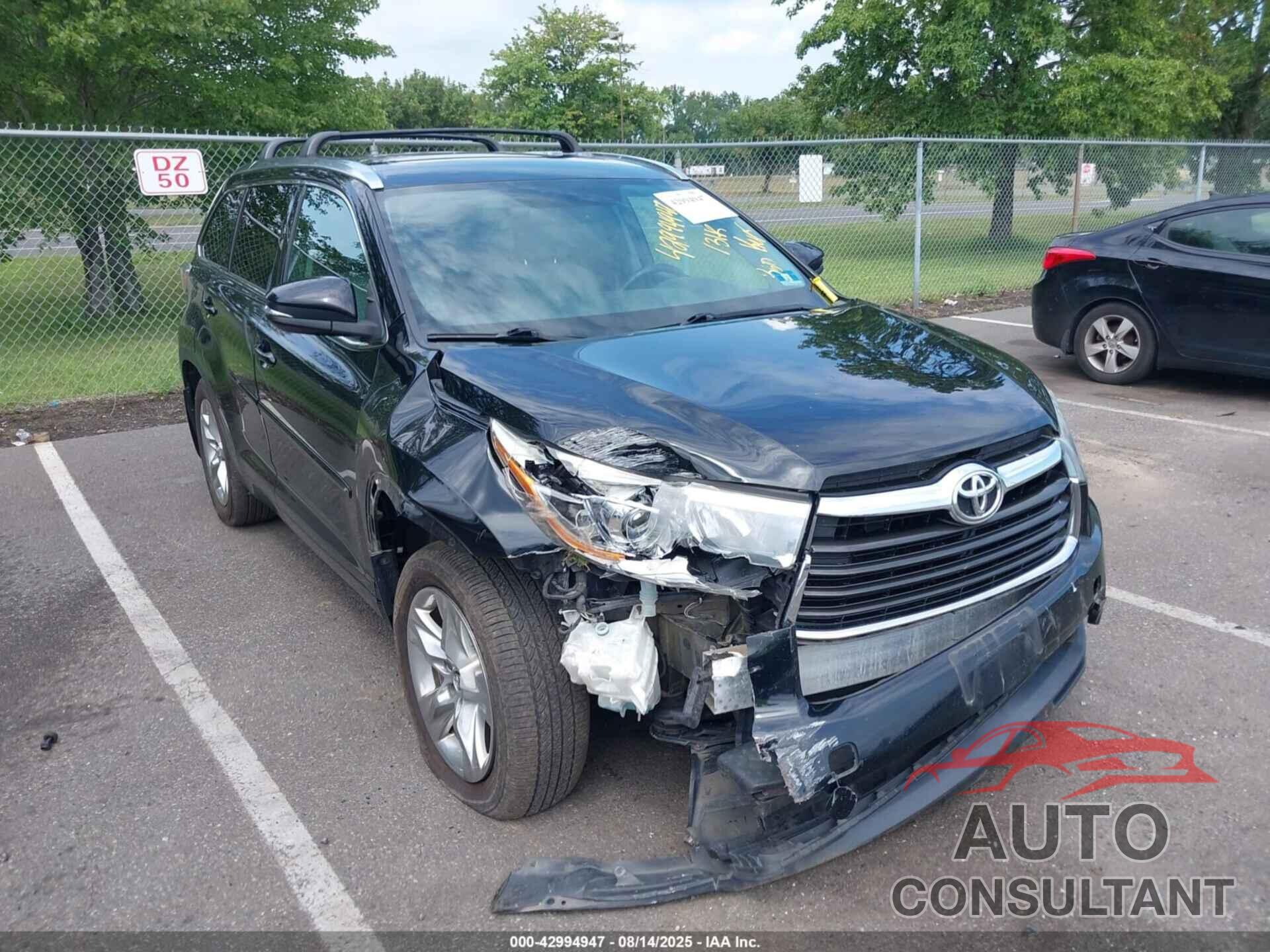 TOYOTA HIGHLANDER 2016 - 5TDDKRFH7GS234009