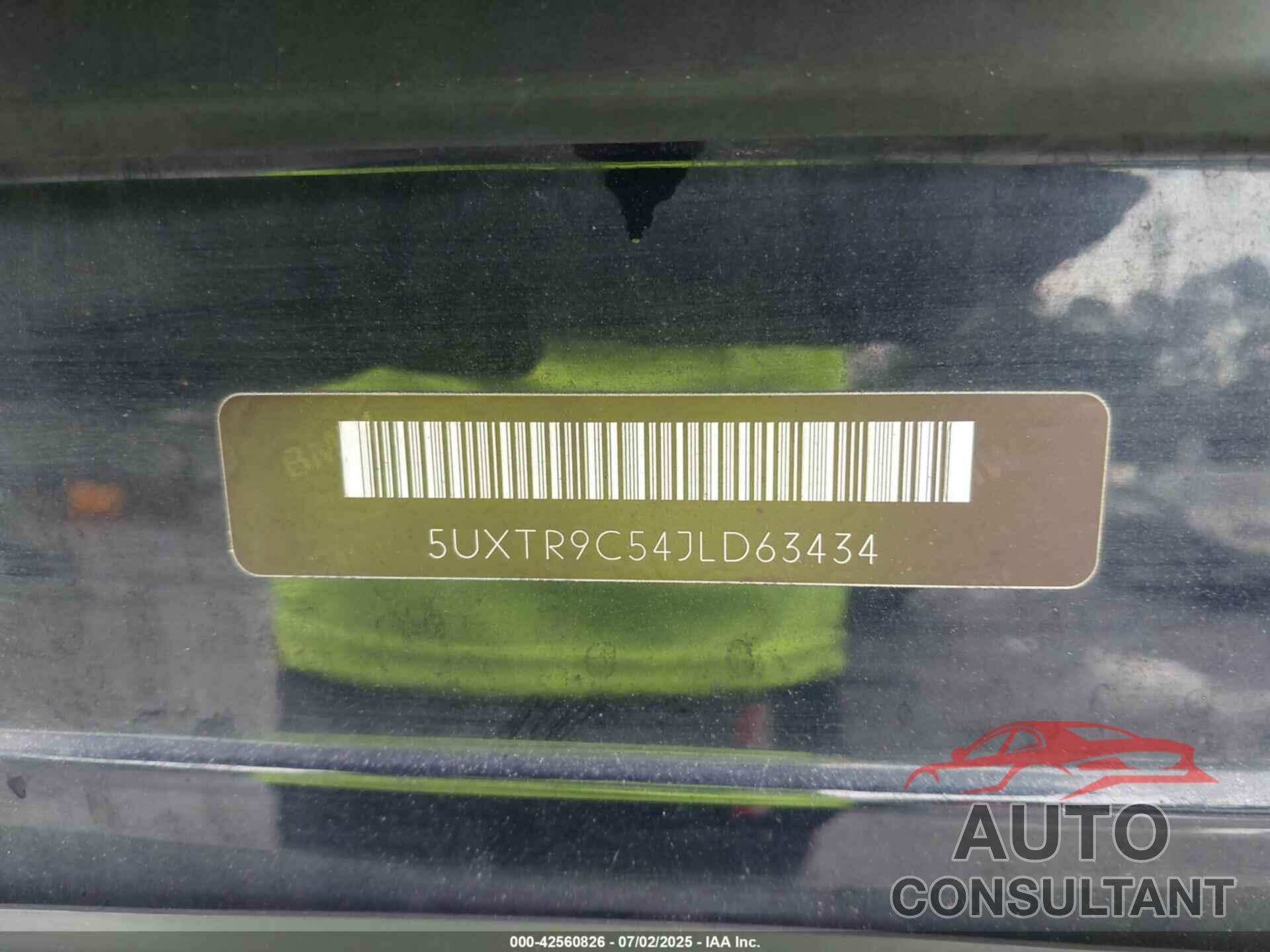 BMW X3 2018 - 5UXTR9C54JLD63434