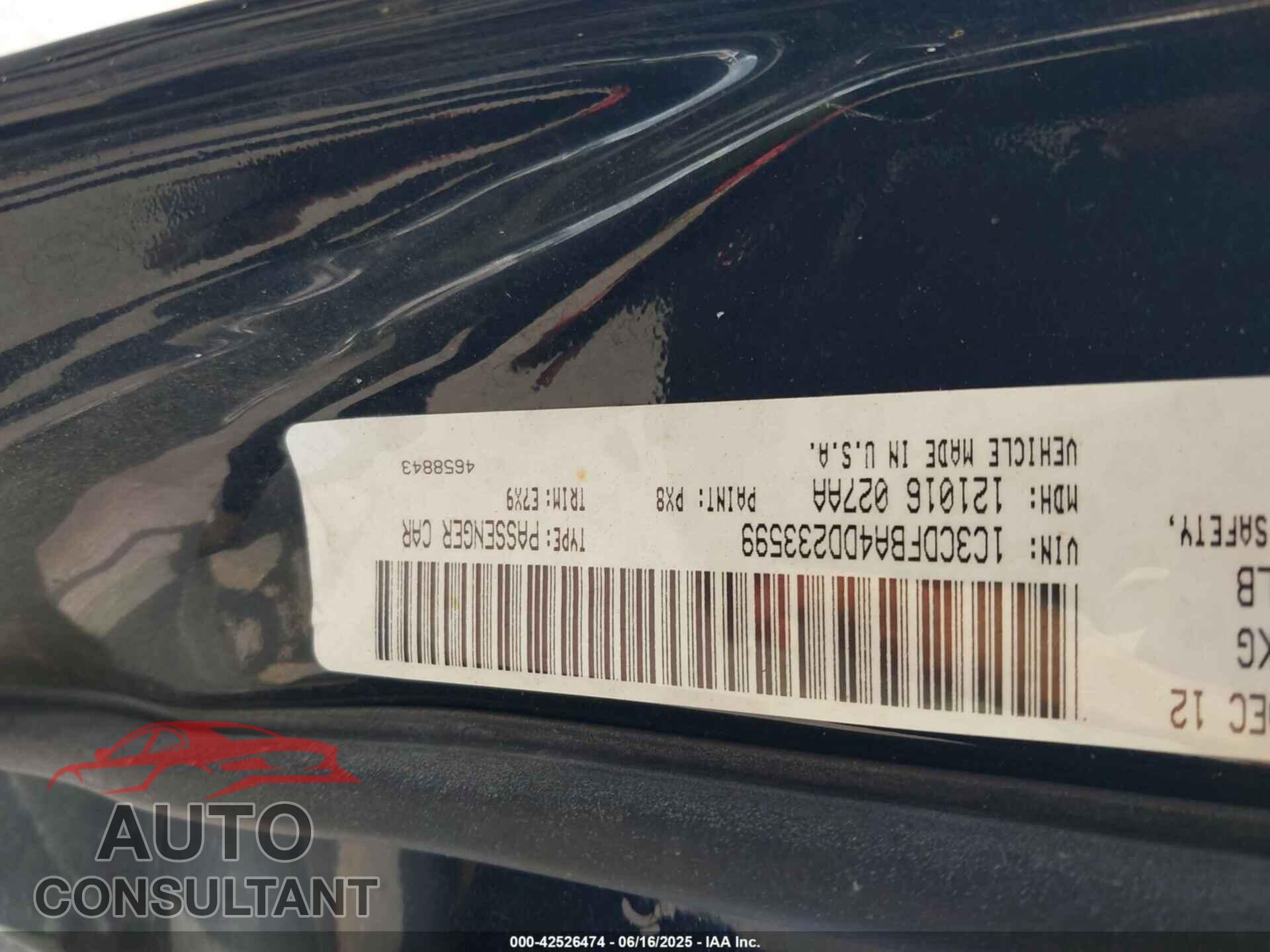 DODGE DART 2013 - 1C3CDFBA4DD233599