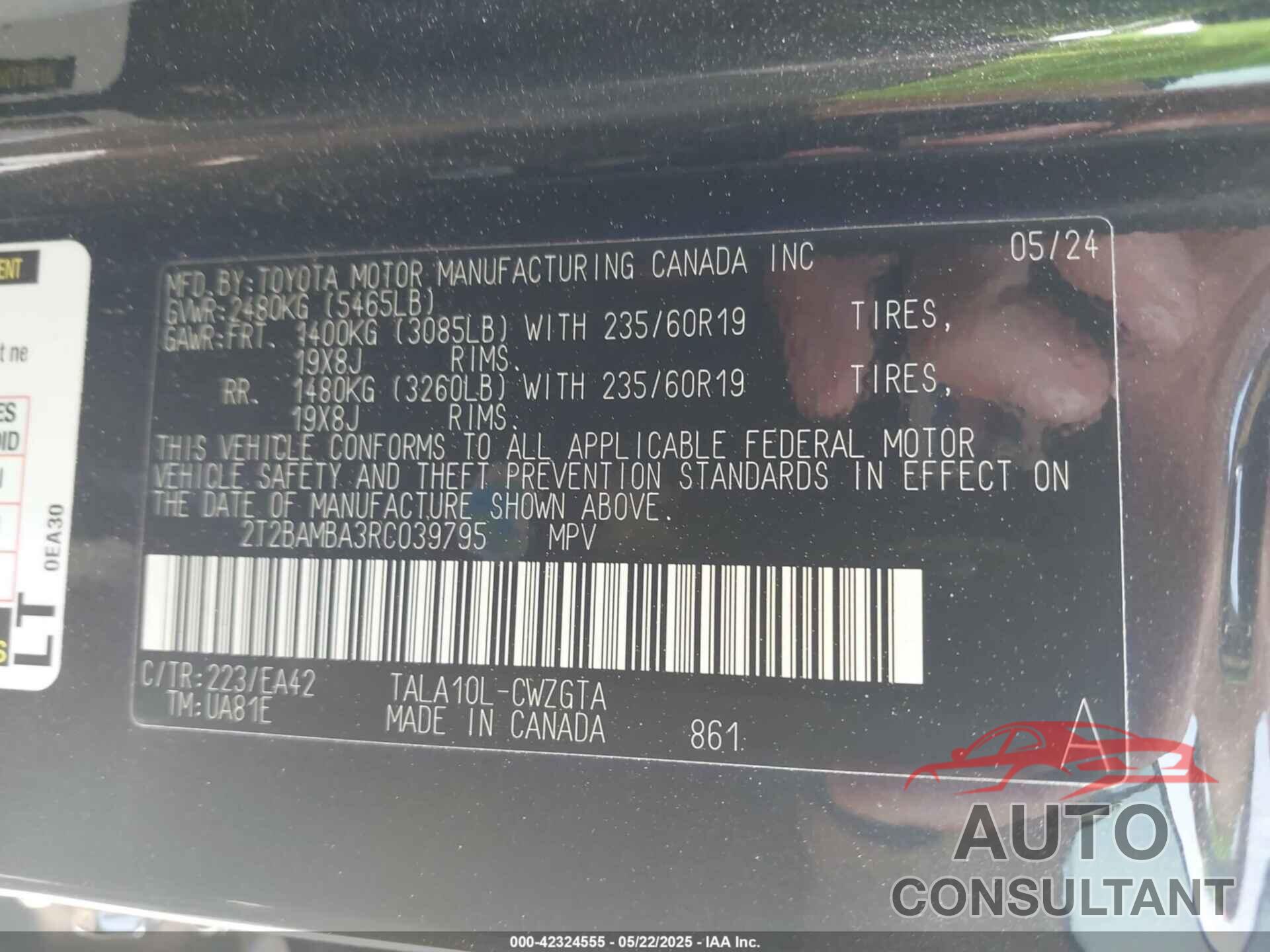 LEXUS RX 350 2024 - 2T2BAMBA3RC039795