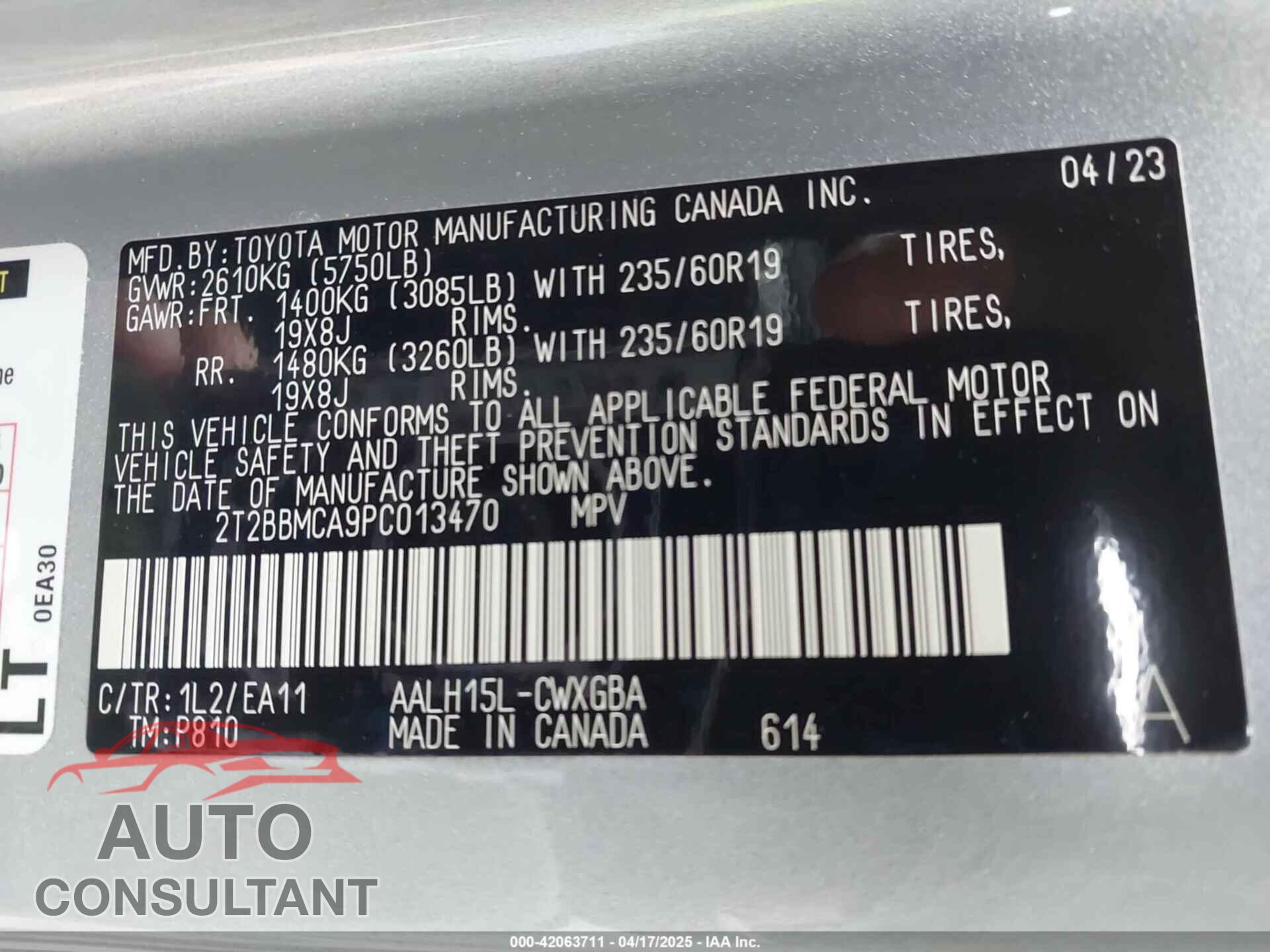 LEXUS RX 350H 2023 - 2T2BBMCA9PC013470