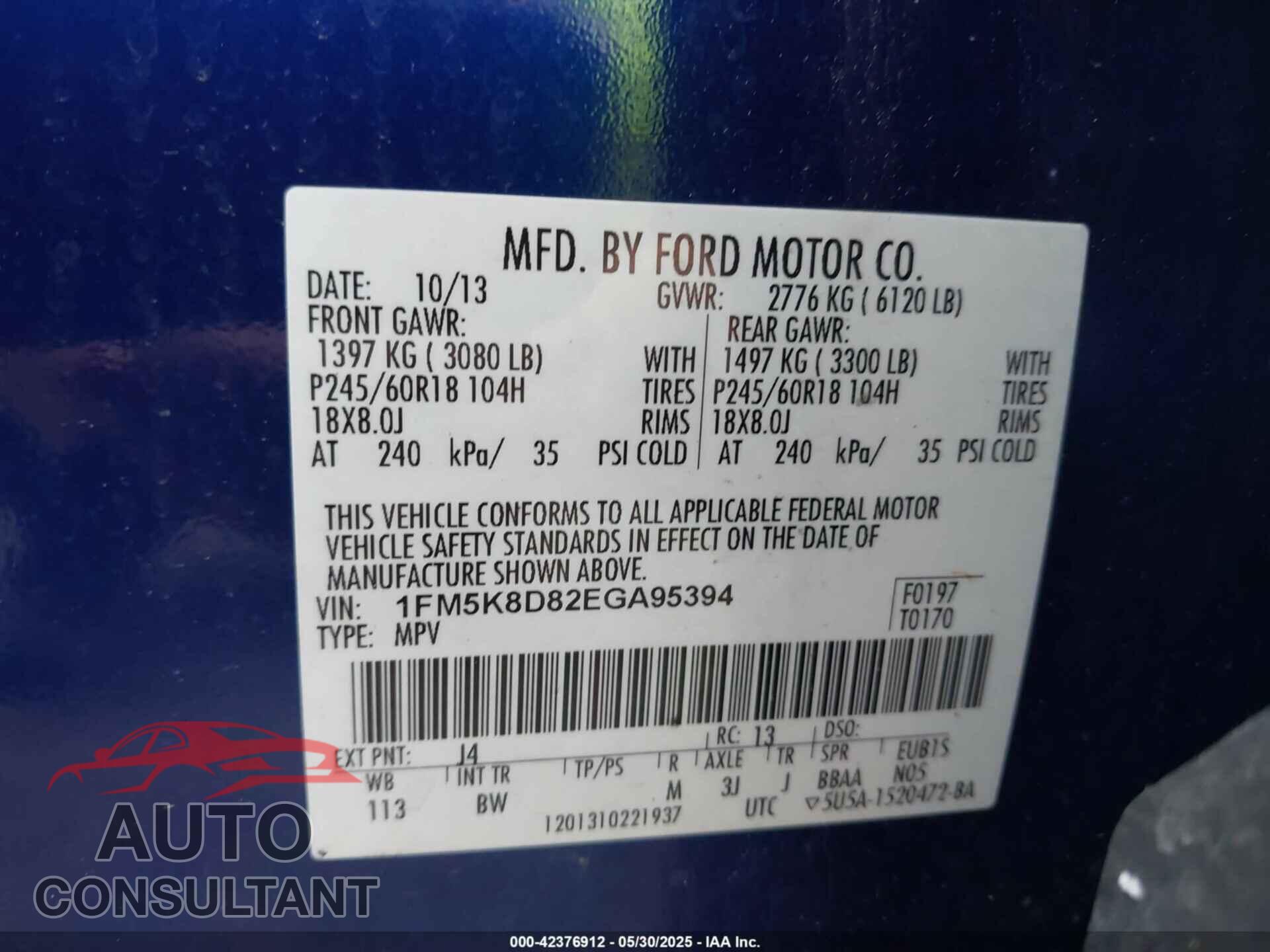 FORD EXPLORER 2014 - 1FM5K8D82EGA95394