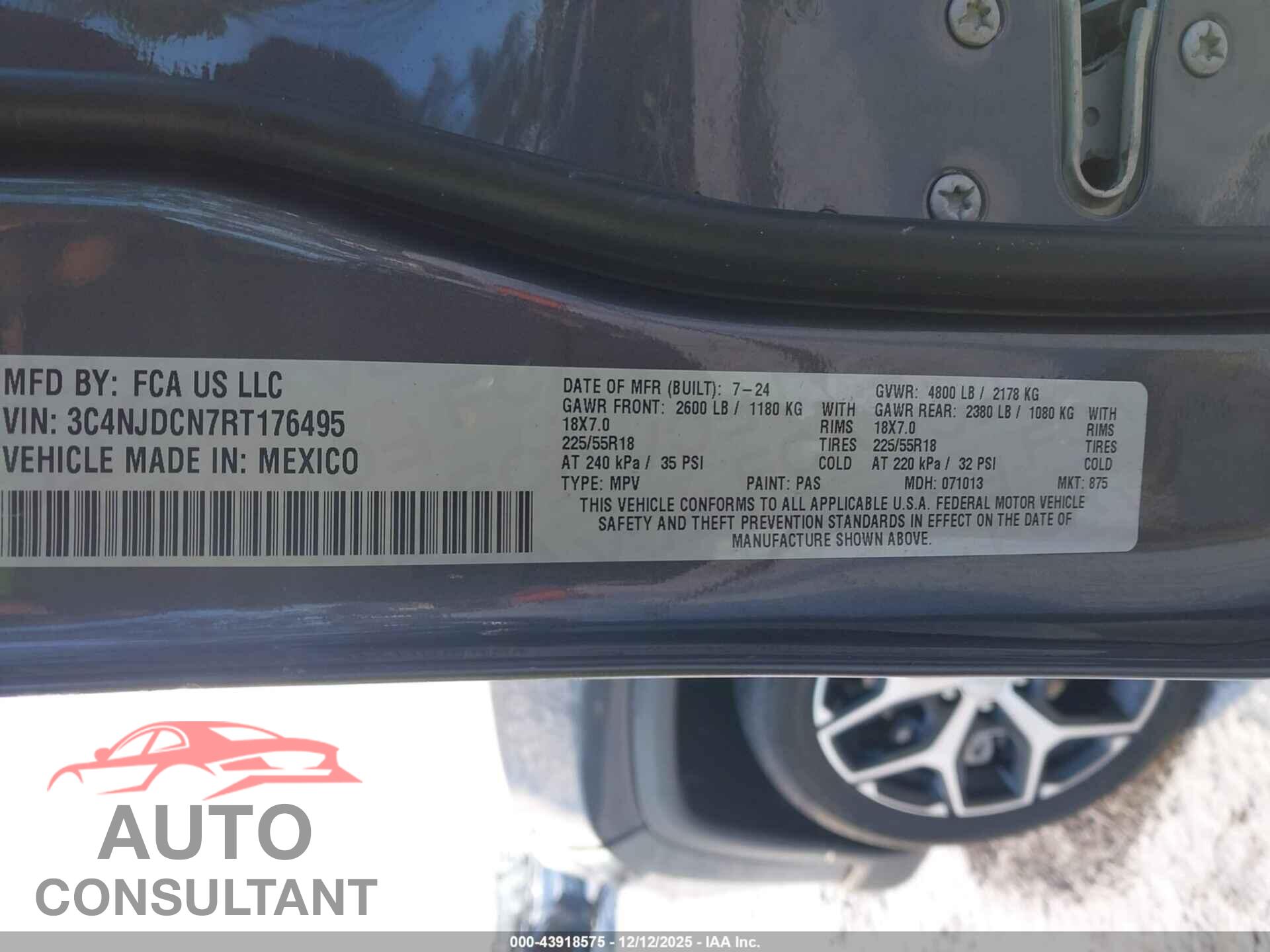 JEEP COMPASS 2024 - 3C4NJDCN7RT176495