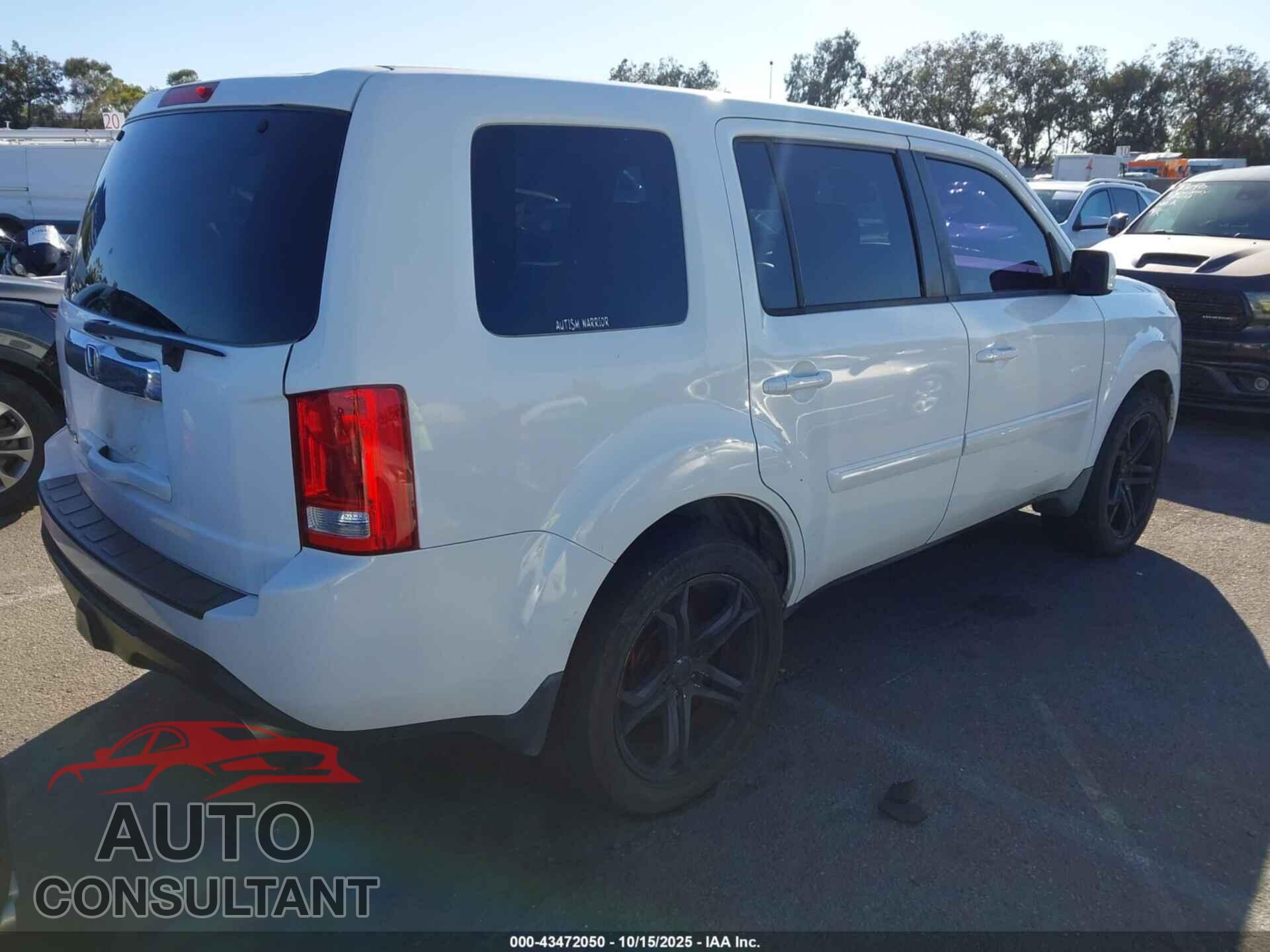HONDA PILOT 2012 - 5FNYF3H59CB023625
