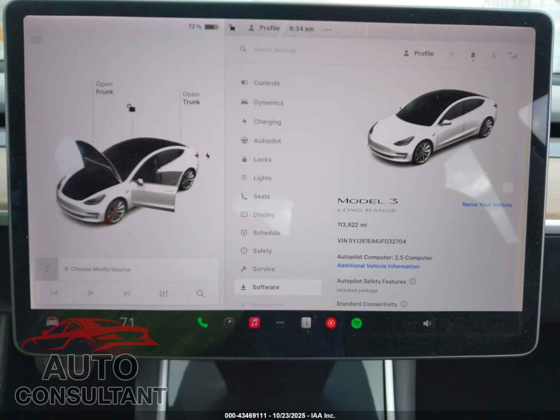 TESLA MODEL 3 2018 - 5YJ3E1EA6JF032704