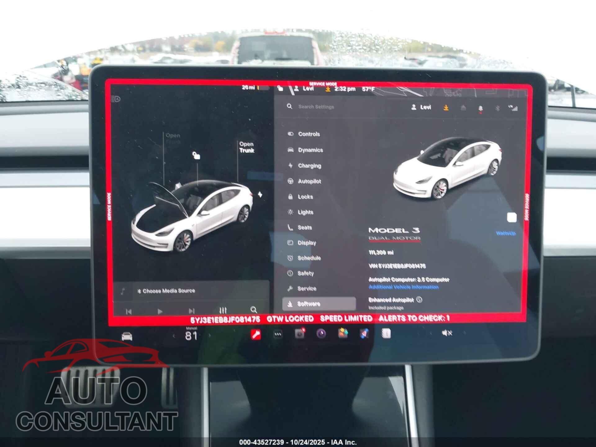 TESLA MODEL 3 2018 - 5YJ3E1EB8JF081475