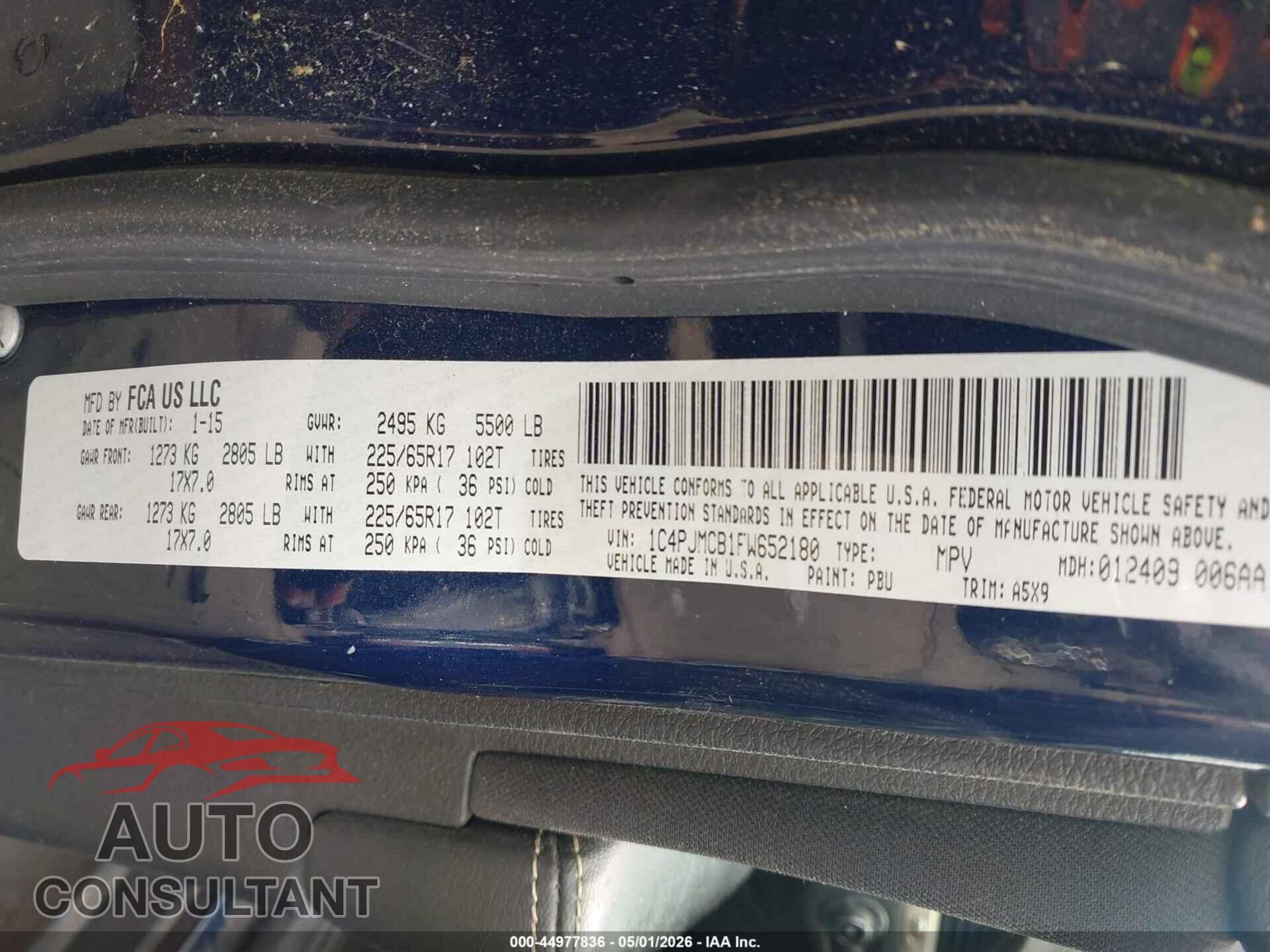 JEEP CHEROKEE 2015 - 1C4PJMCB1FW652180