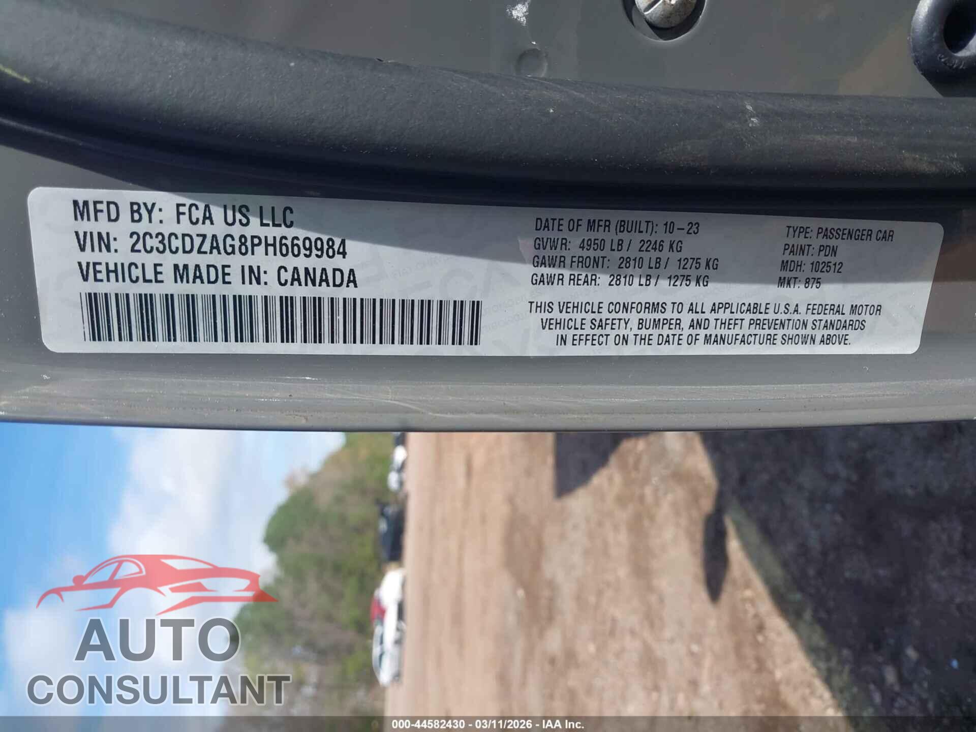 DODGE CHALLENGER 2023 - 2C3CDZAG8PH669984