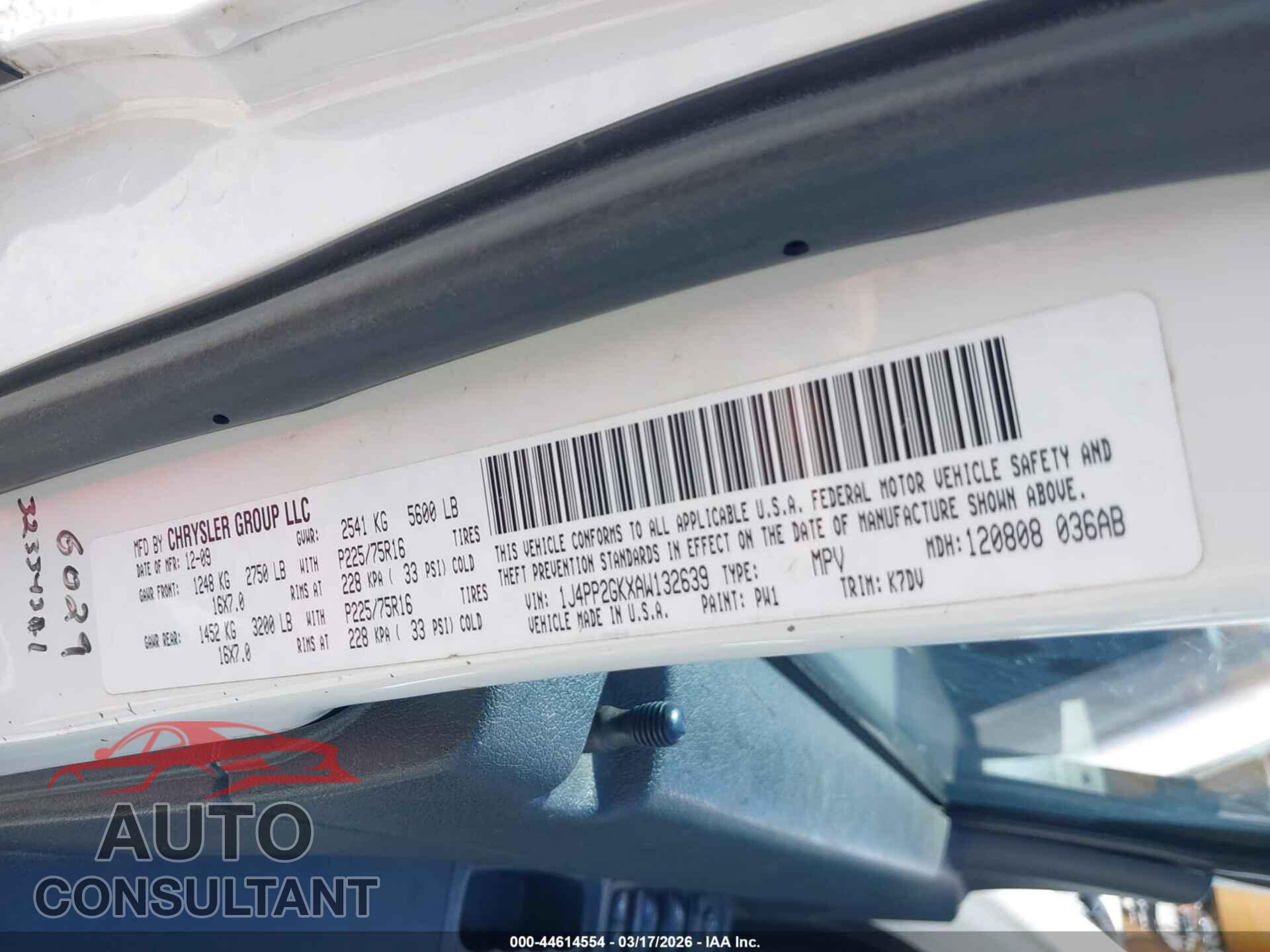 JEEP LIBERTY 2010 - 1J4PP2GKXAW132639