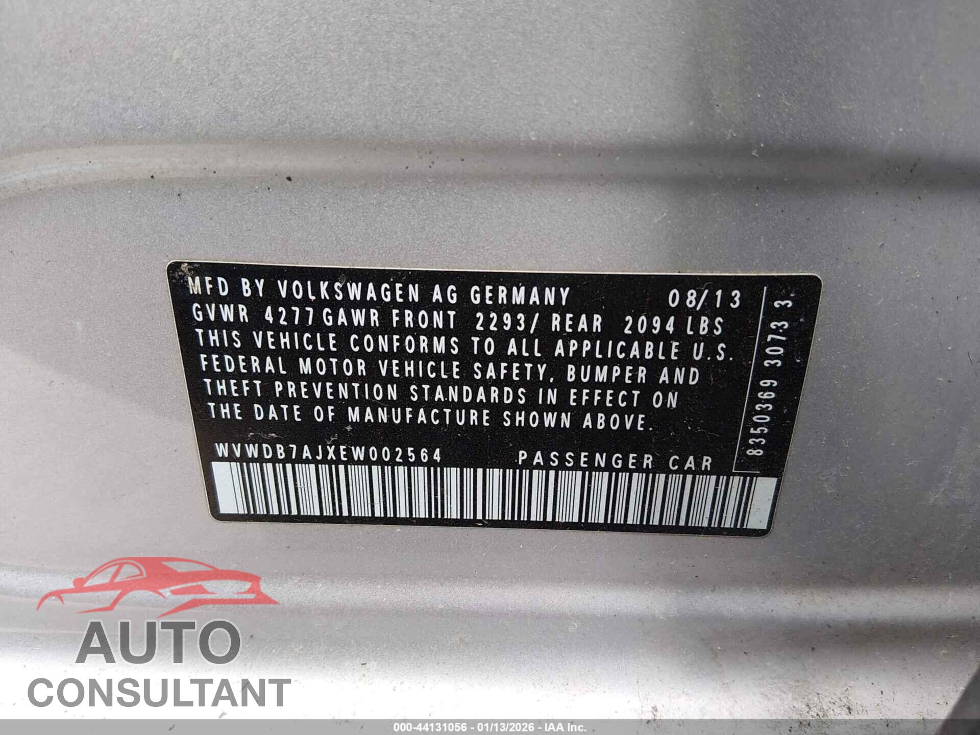 VOLKSWAGEN GOLF 2014 - WVWDB7AJXEW002564