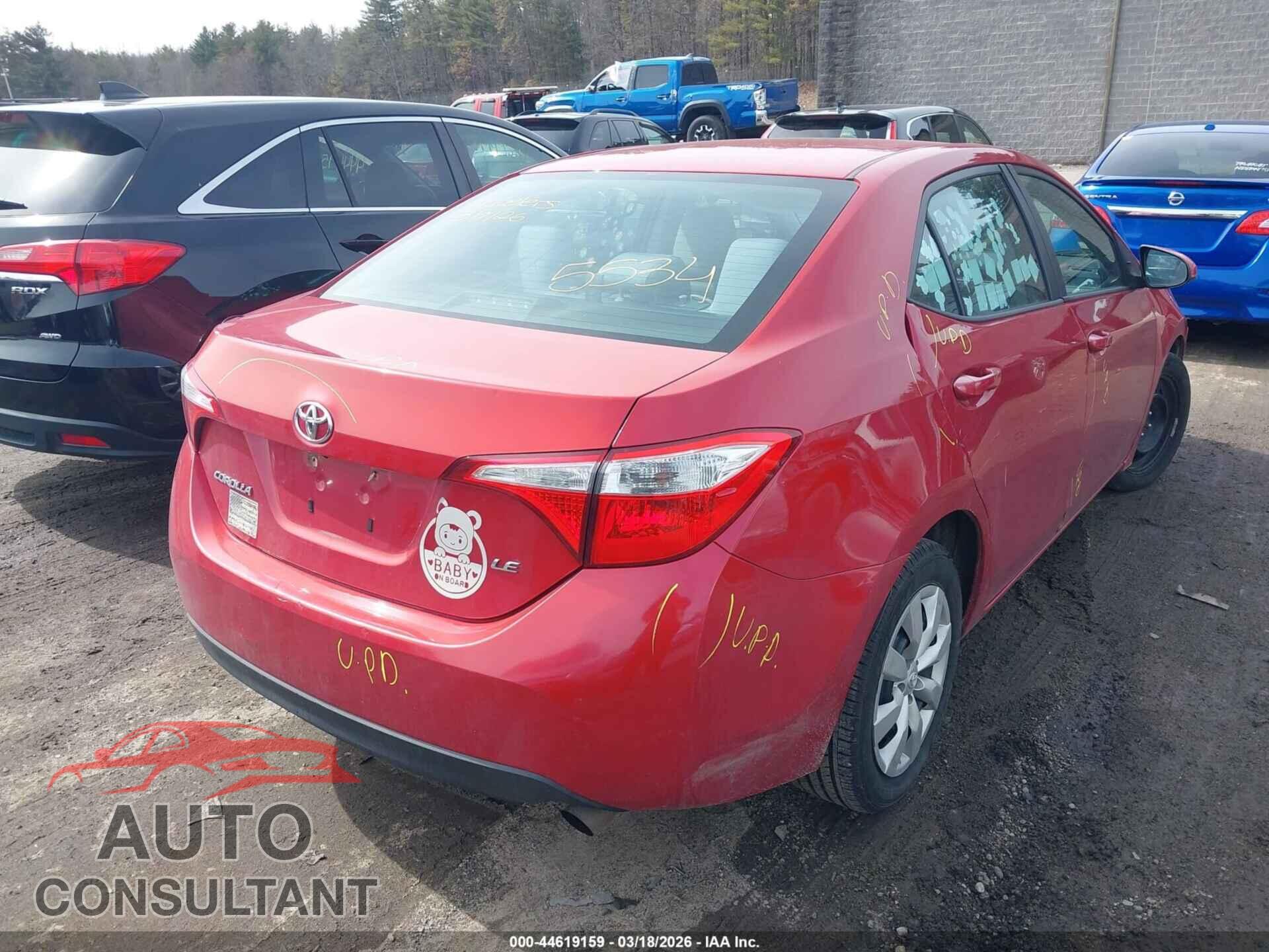 TOYOTA COROLLA 2015 - 2T1BURHEXFC396096