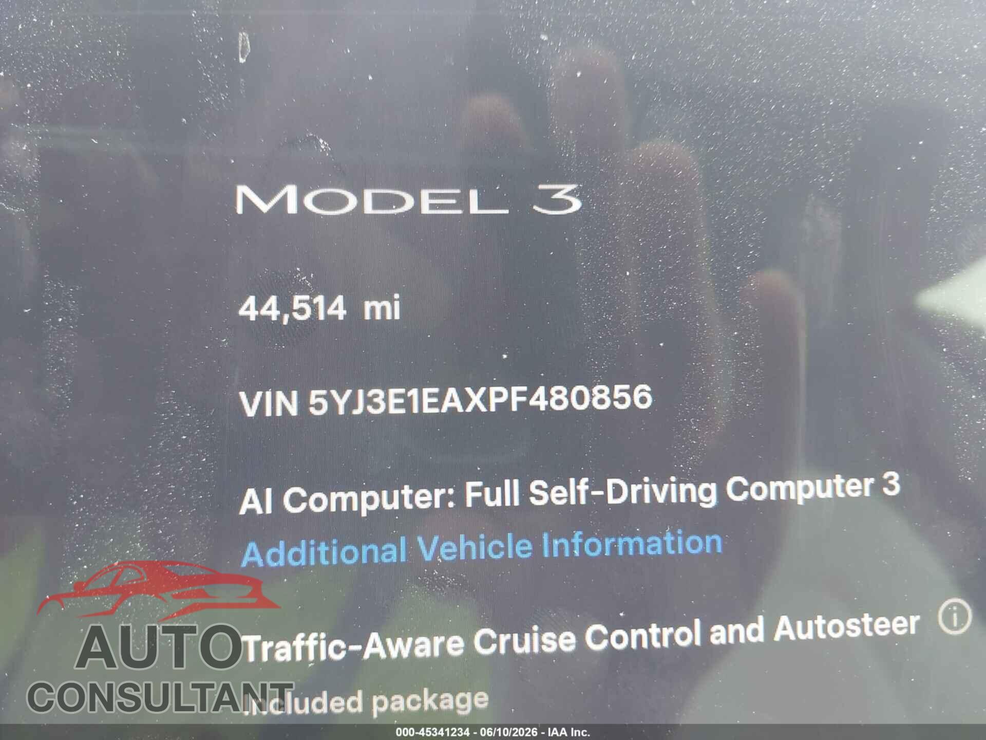 TESLA MODEL 3 2023 - 5YJ3E1EAXPF480856
