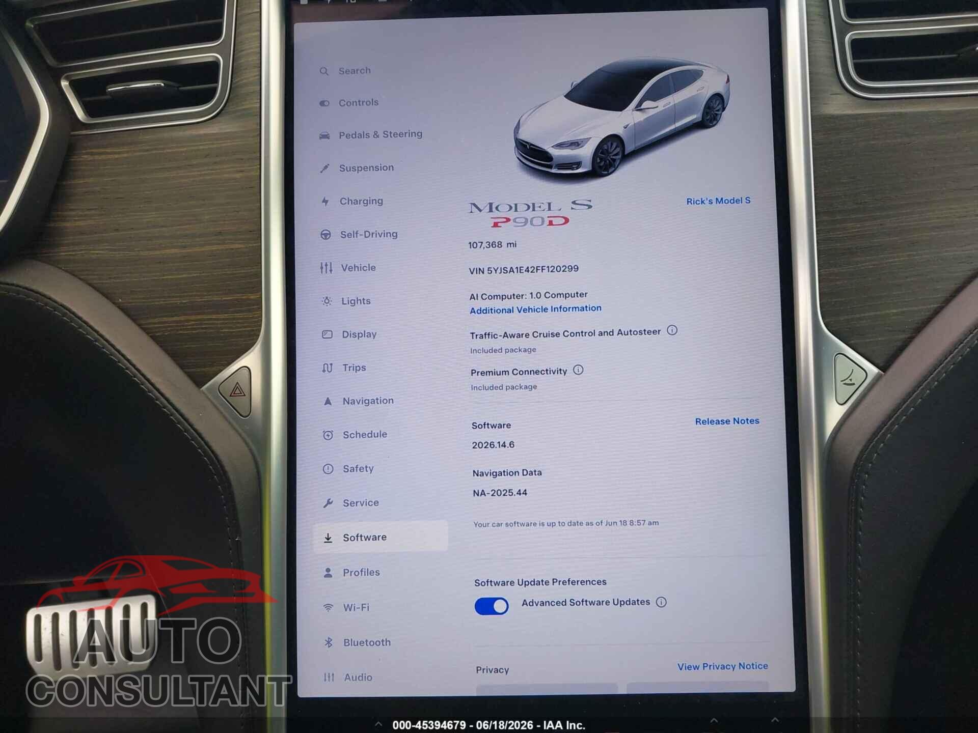 TESLA MODEL S 2015 - 5YJSA1E42FF120299
