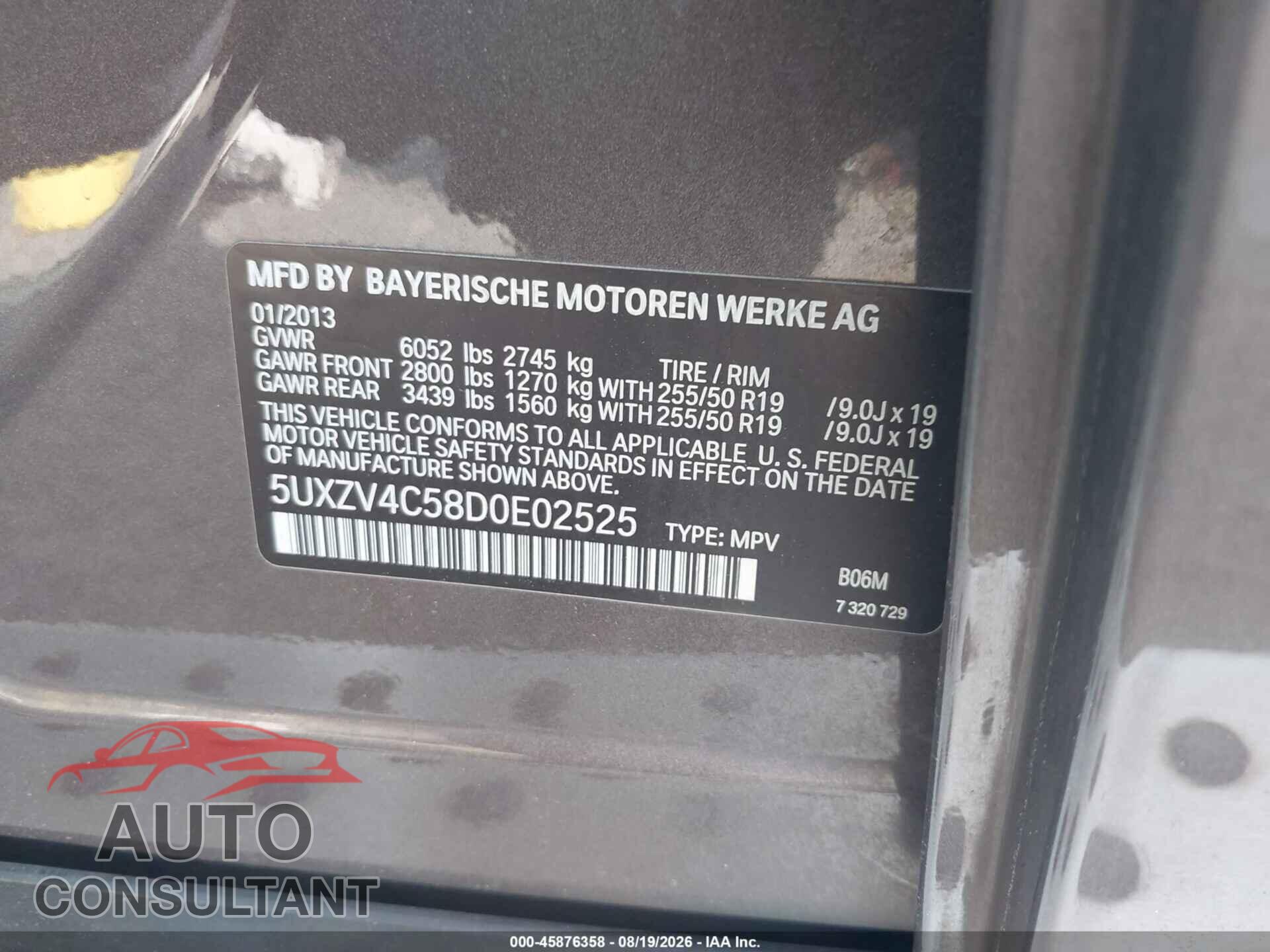 BMW X5 2013 - 5UXZV4C58D0E02525