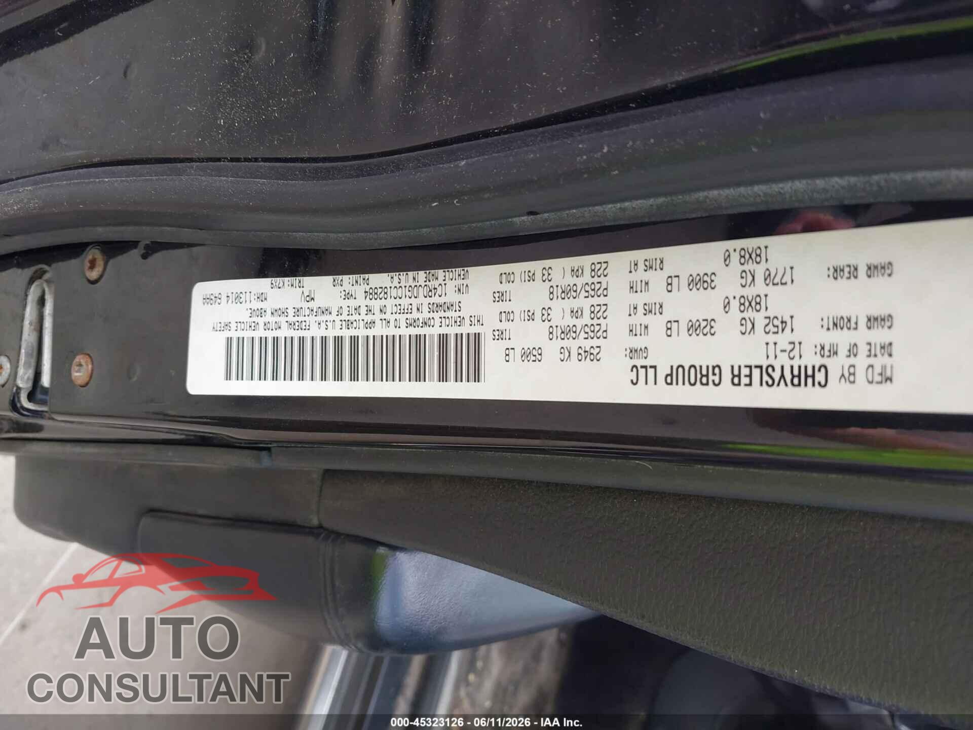 DODGE DURANGO 2012 - 1C4RDJDG1CC182884