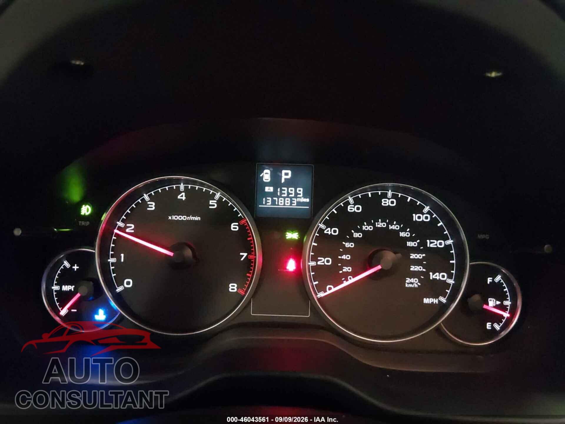 SUBARU OUTBACK 2014 - 4S4BRBCC8E3222822