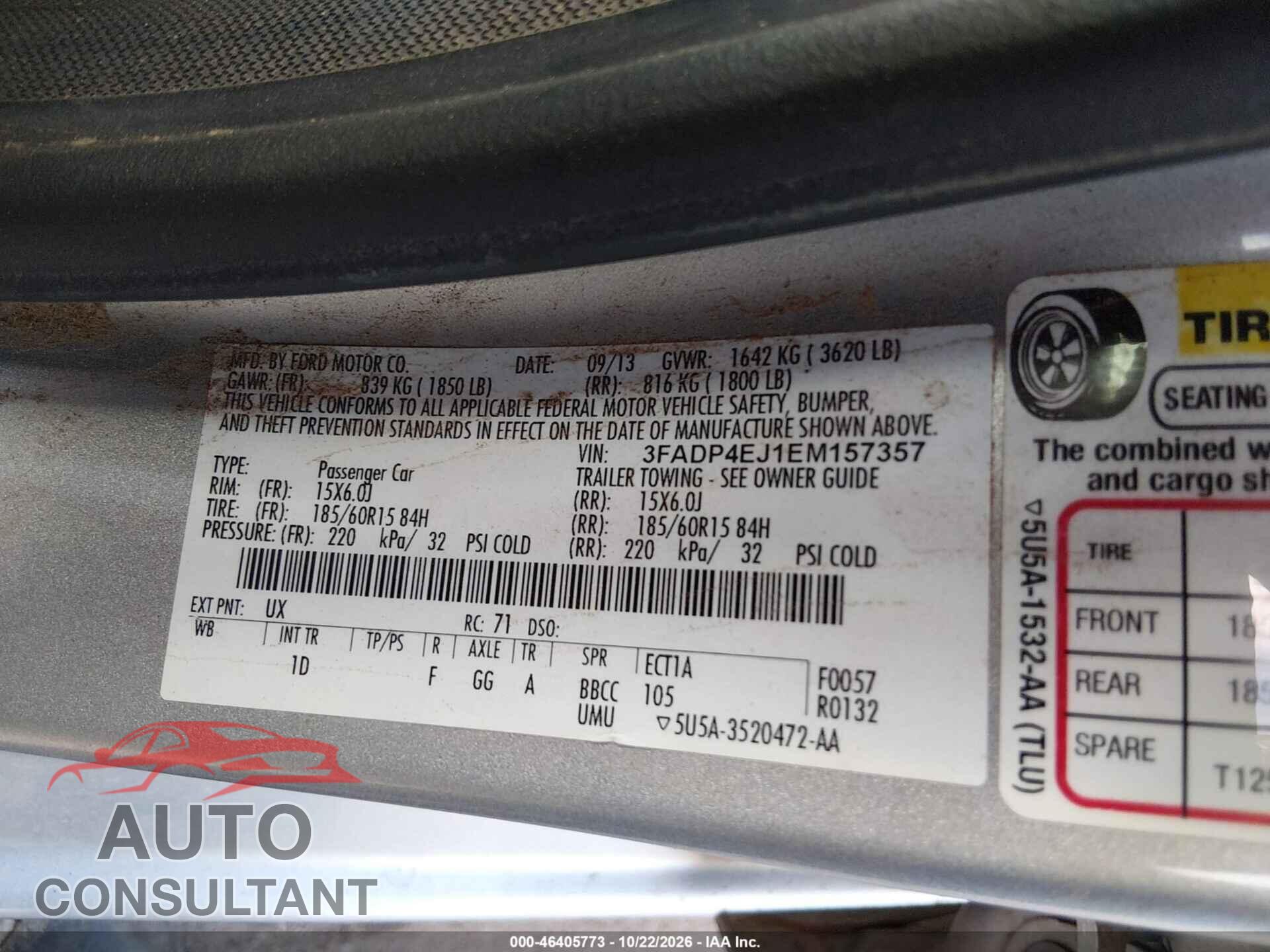 FORD FIESTA 2014 - 3FADP4EJ1EM157357