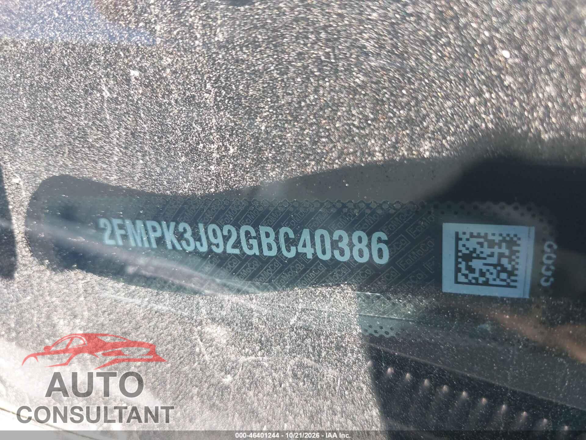 FORD EDGE 2016 - 2FMPK3J92GBC40386