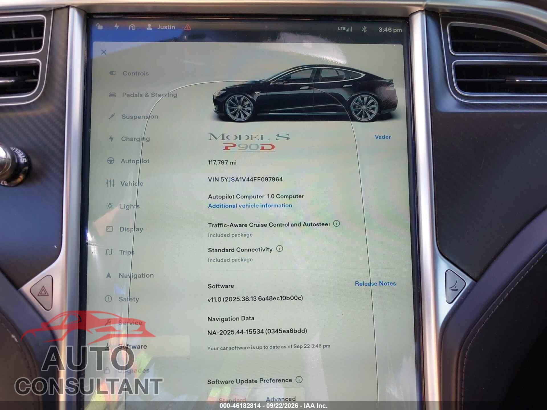 TESLA MODEL S 2015 - 5YJSA1V44FF097964
