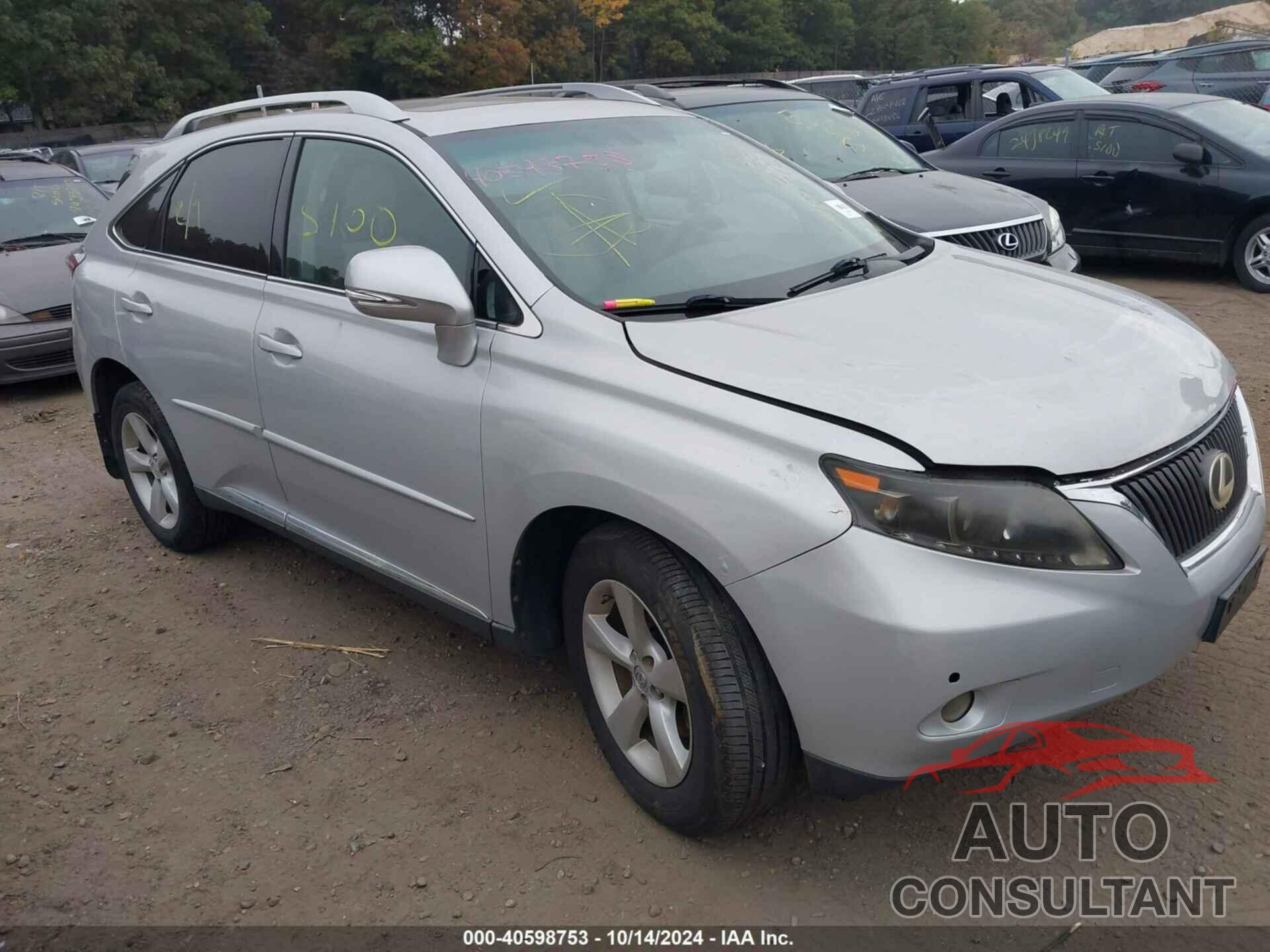 LEXUS RX 350 2012 - 2T2BK1BA9CC148135