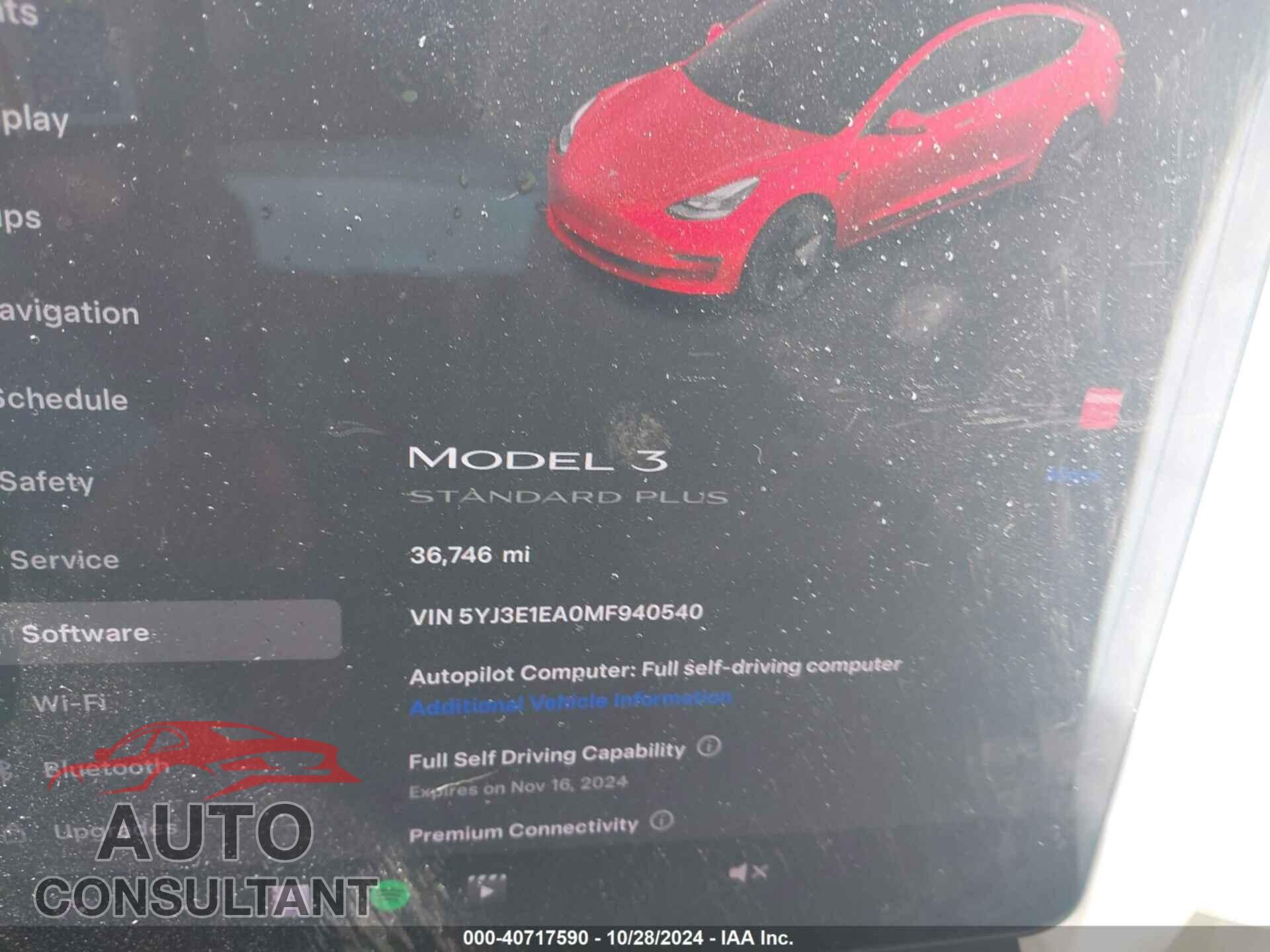TESLA MODEL 3 2021 - 5YJ3E1EA0MF940540