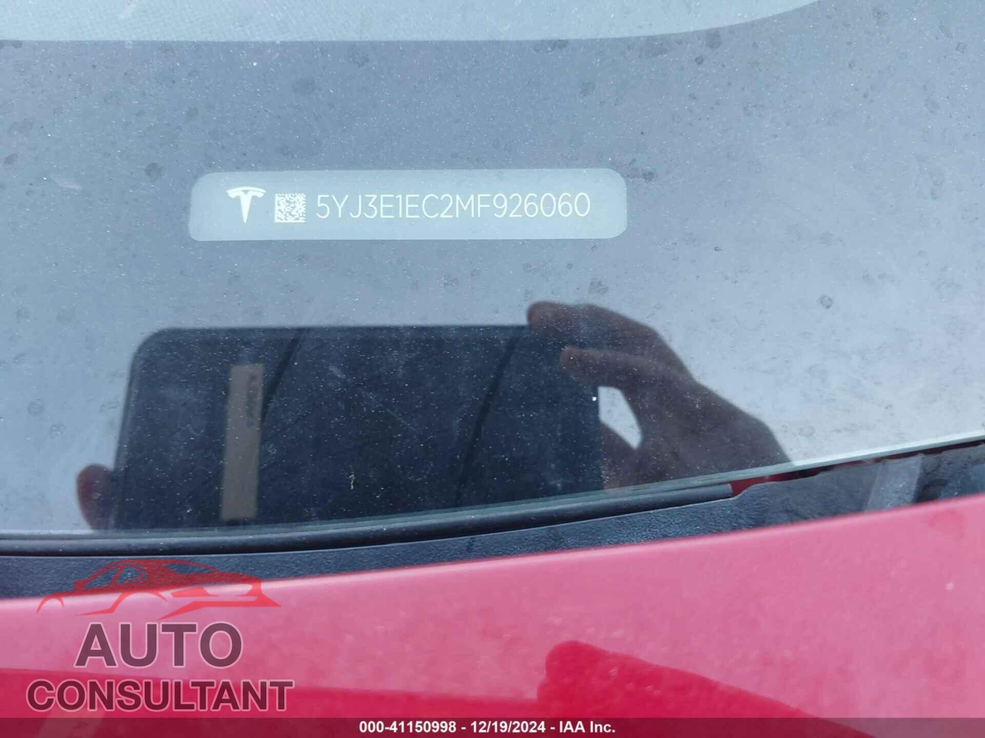 TESLA MODEL 3 2021 - 5YJ3E1EC2MF926060