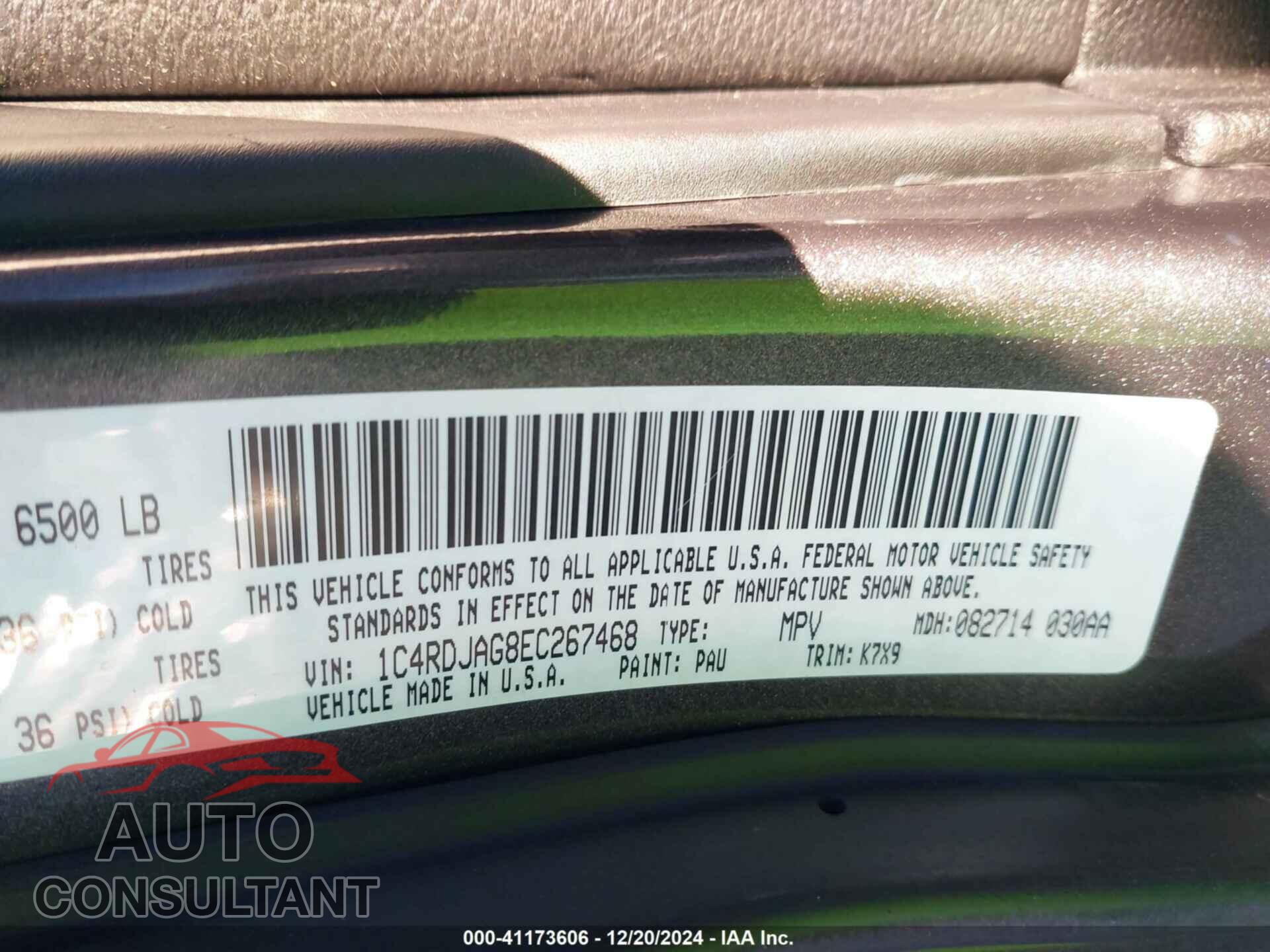 DODGE DURANGO 2014 - 1C4RDJAG8EC267468