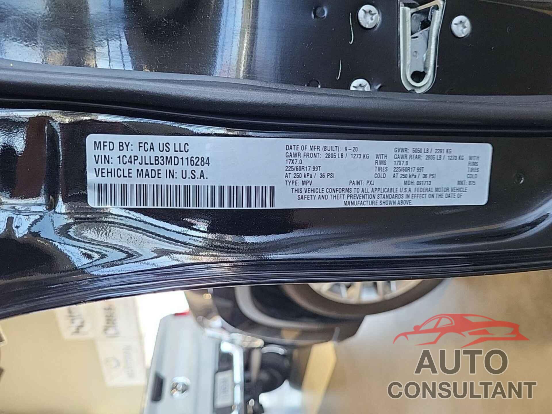 JEEP CHEROKEE 2021 - 1C4PJLLB3MD116284