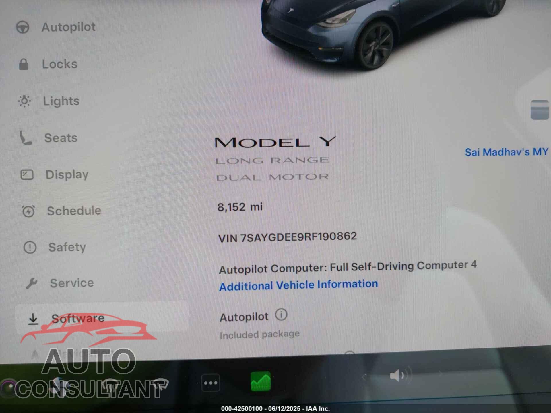 TESLA MODEL Y 2024 - 7SAYGDEE9RF190862