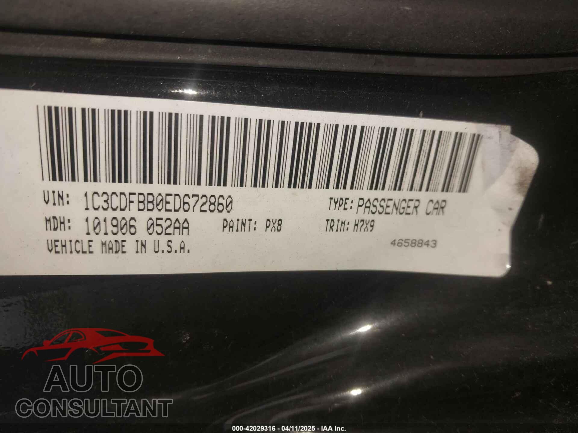 DODGE DART 2014 - 1C3CDFBB0ED672860