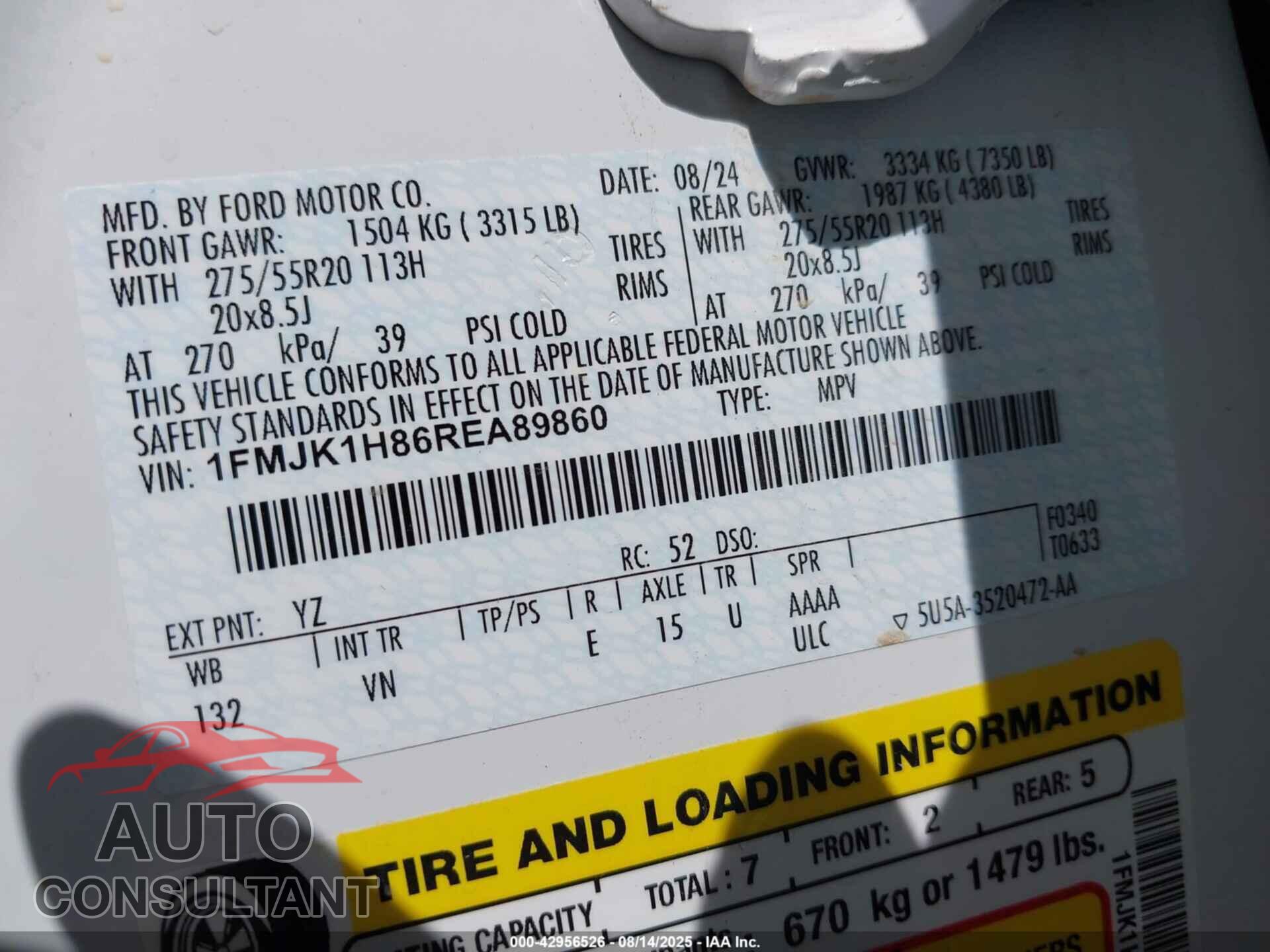 FORD EXPEDITION 2024 - 1FMJK1H86REA89860