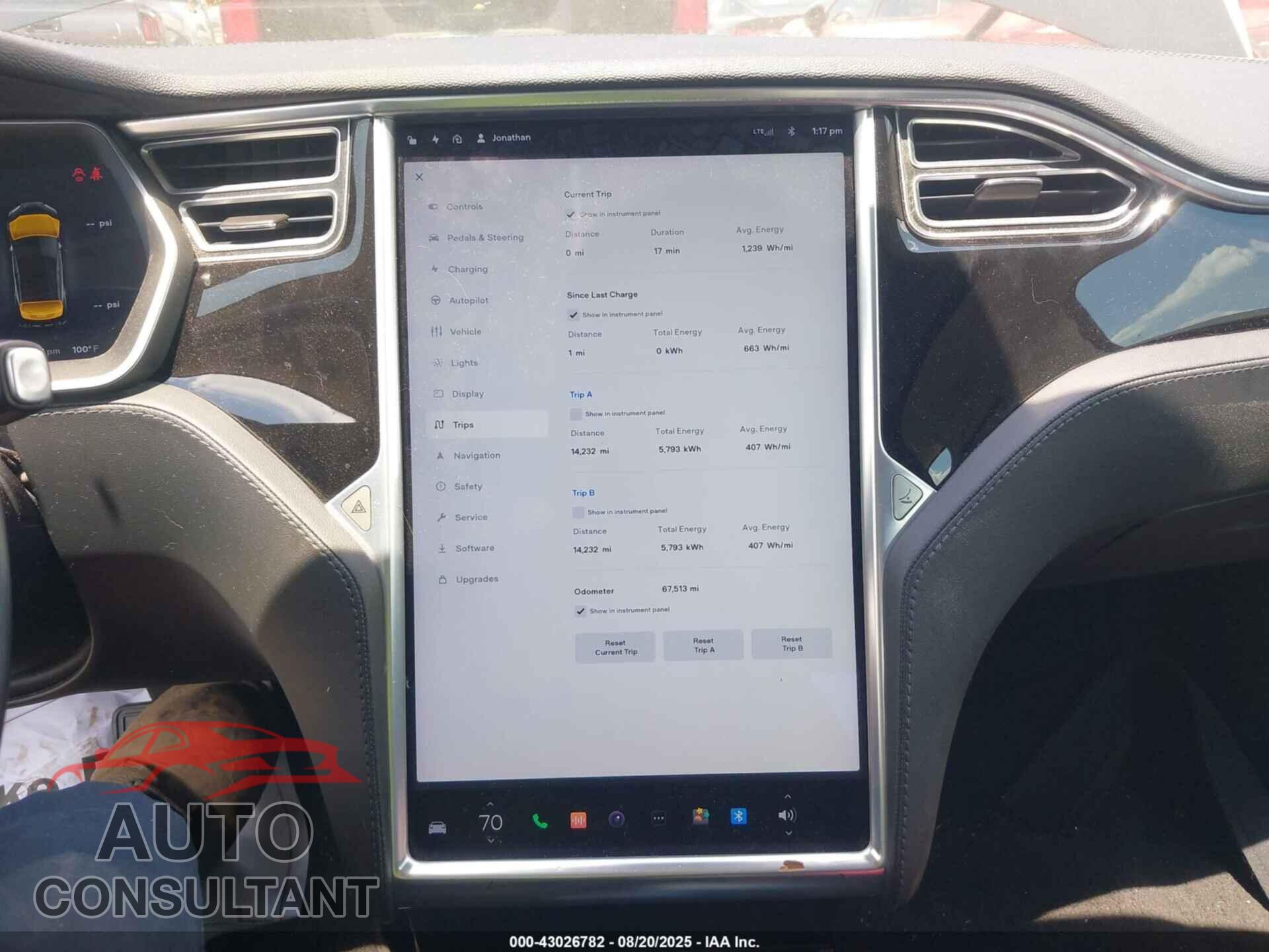 TESLA MODEL S 2015 - 5YJSA1S27FF088825