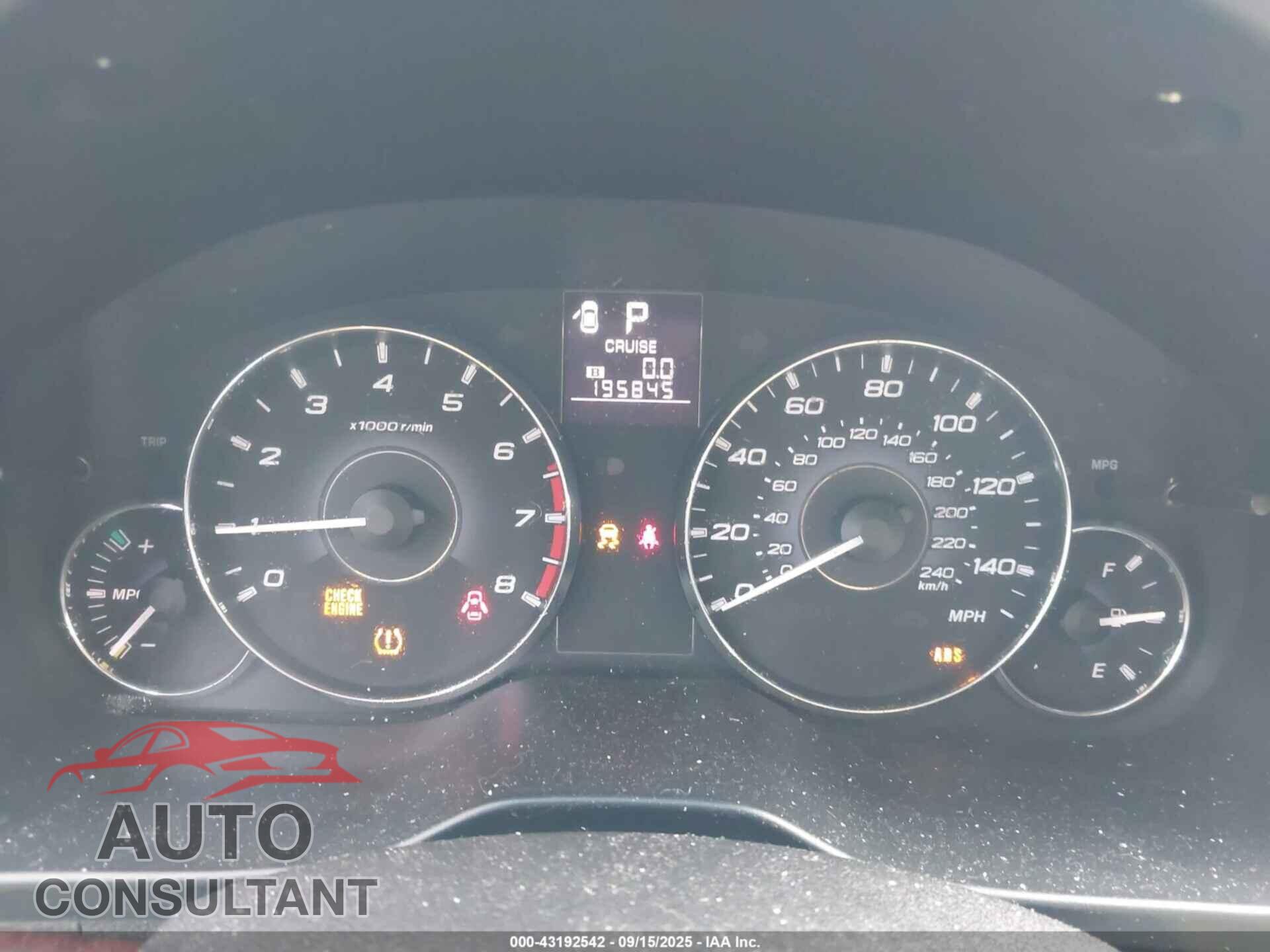 SUBARU OUTBACK 2011 - 4S4BRBKC8B3368666