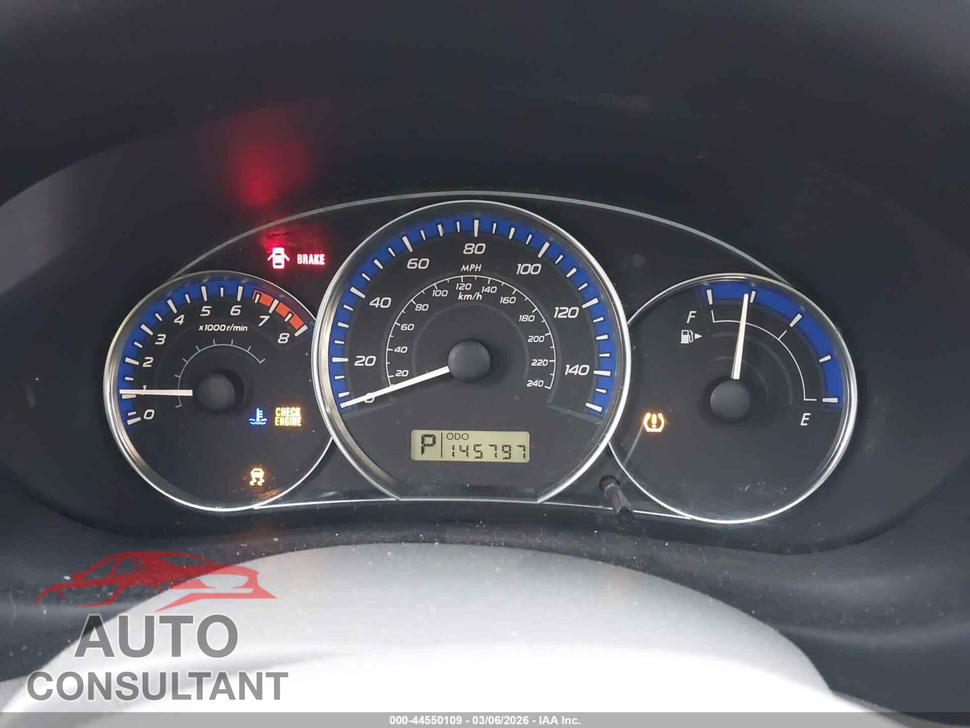 SUBARU FORESTER 2011 - JF2SHAEC7BH744727