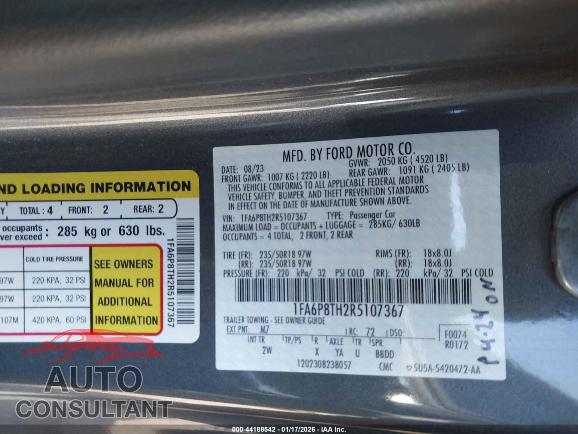 FORD MUSTANG 2024 - 1FA6P8TH2R5107367