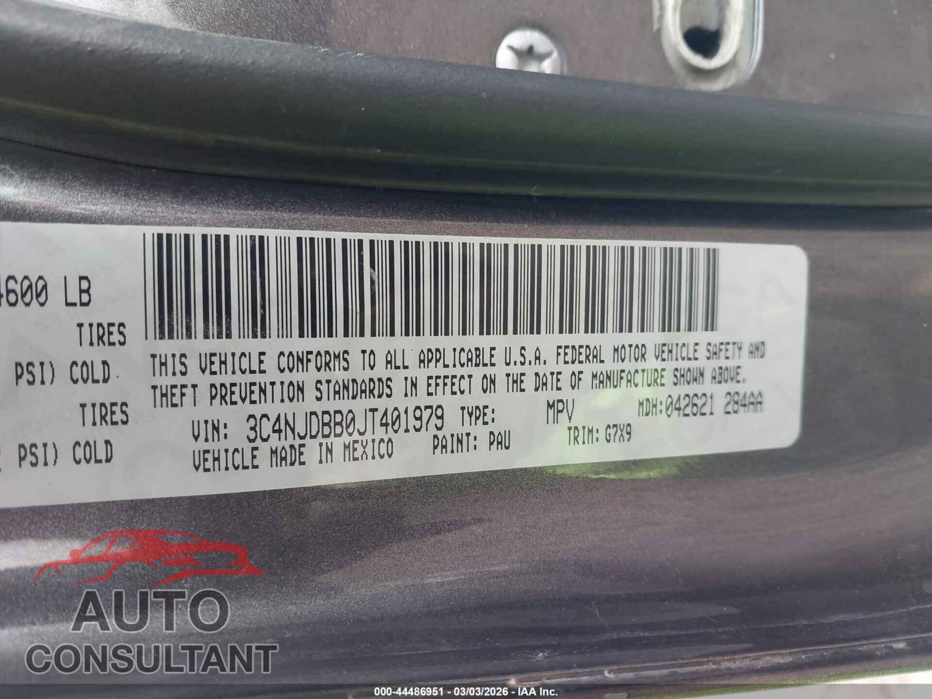 JEEP COMPASS 2018 - 3C4NJDBB0JT401979