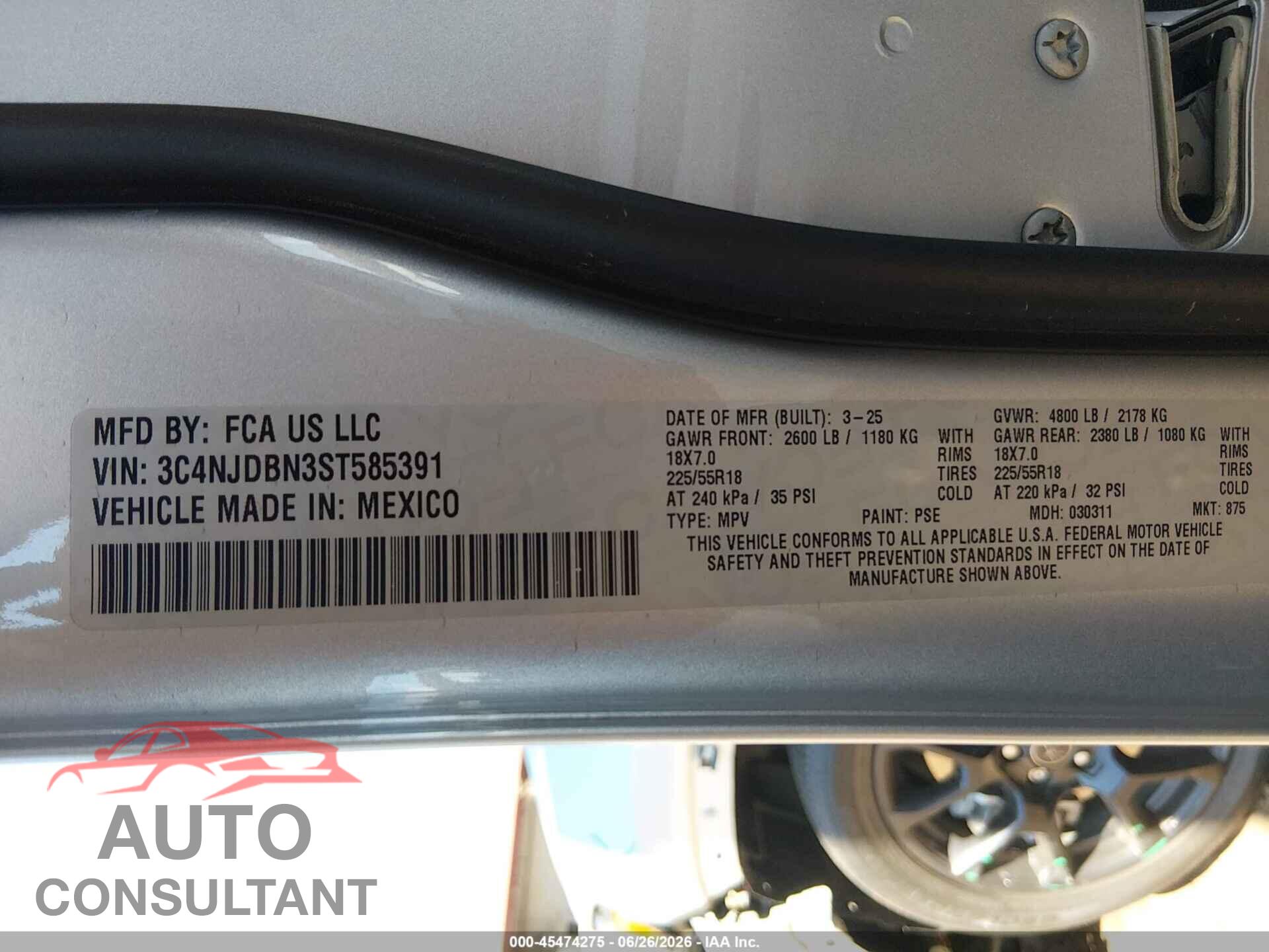 JEEP COMPASS 2025 - 3C4NJDBN3ST585391