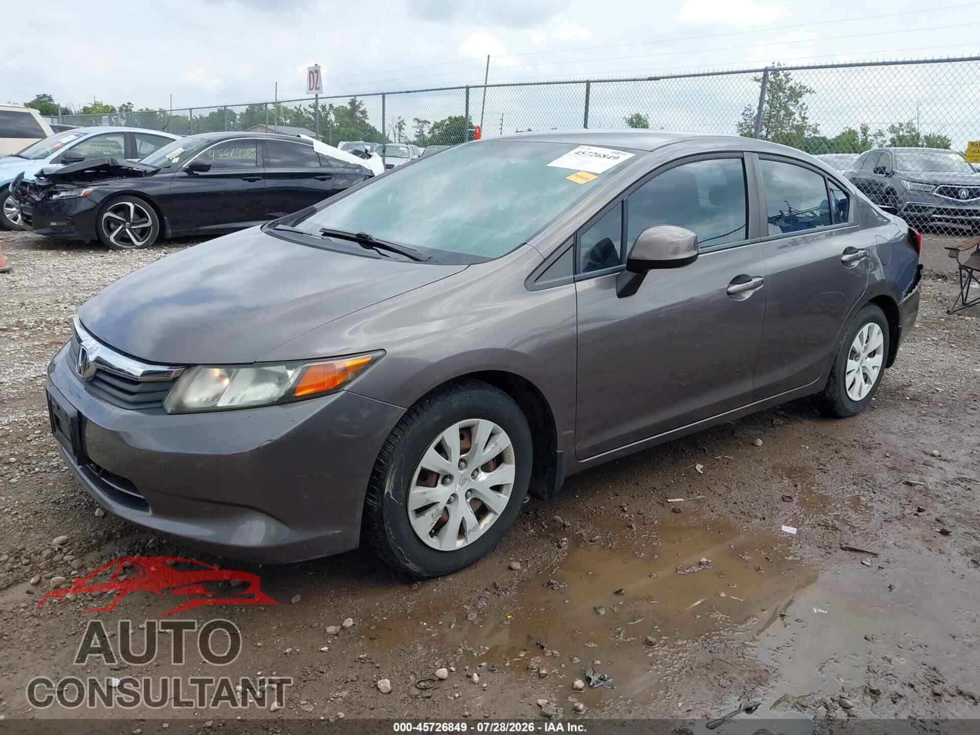 HONDA CIVIC 2012 - 19XFB2F59CE108809