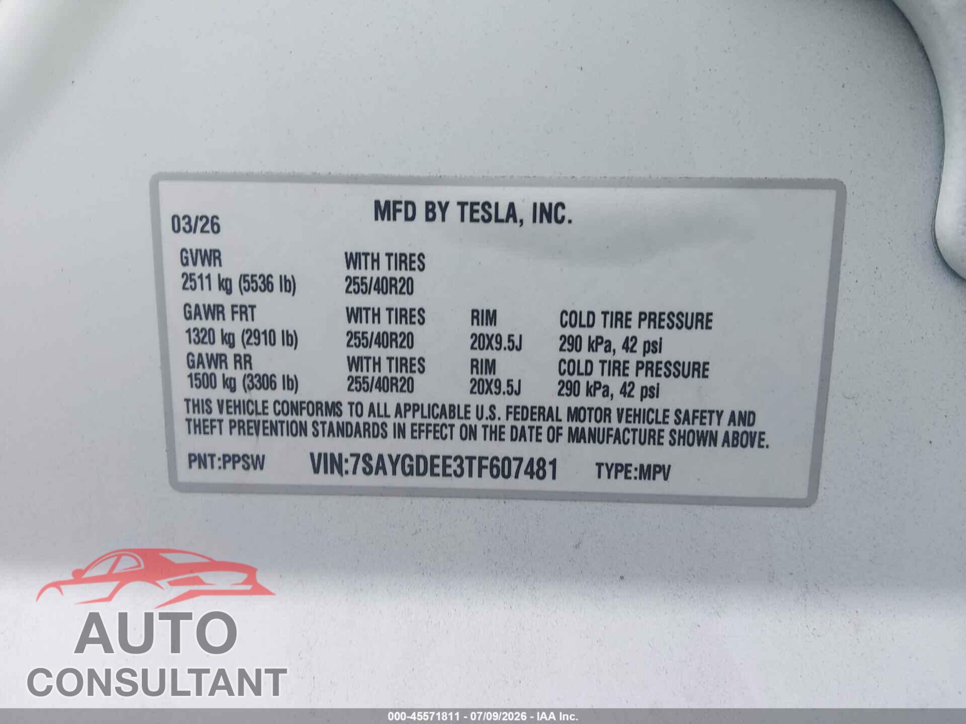 TESLA MODEL Y 2026 - 7SAYGDEE3TF607481