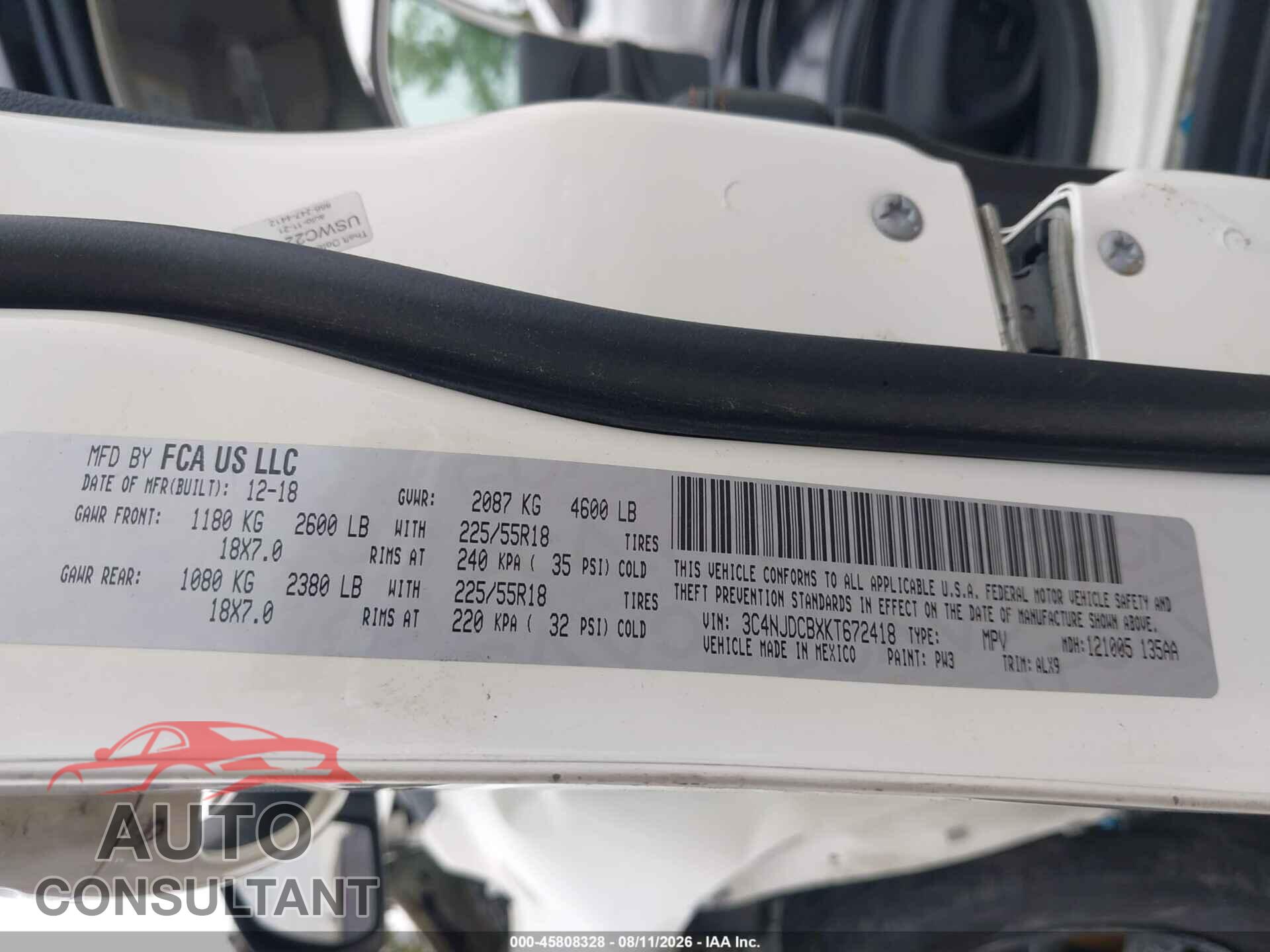 JEEP COMPASS 2019 - 3C4NJDCBXKT672418