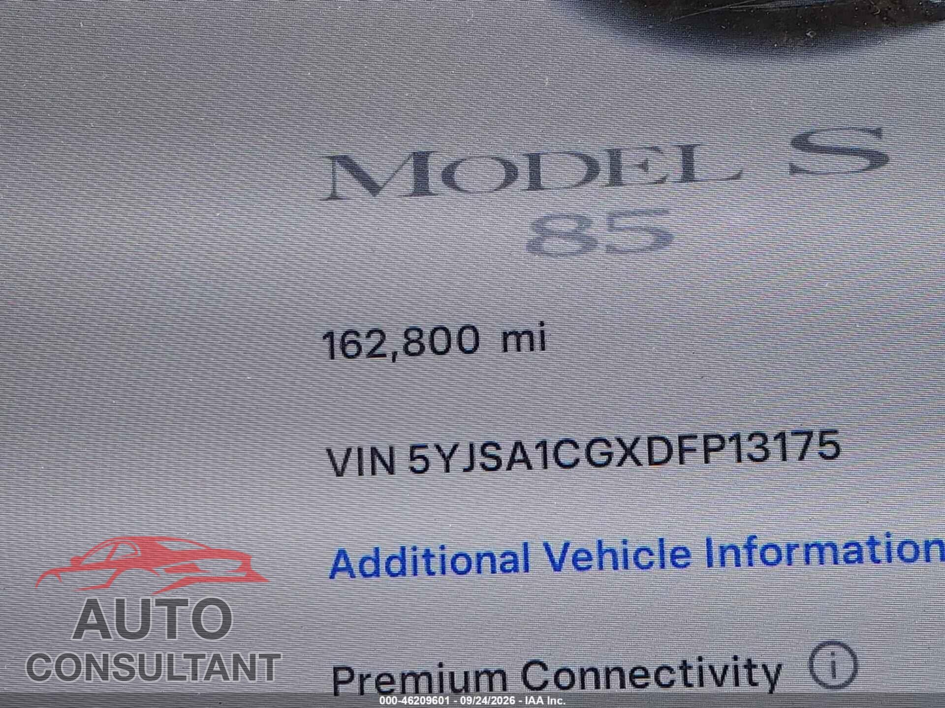 TESLA MODEL S 2013 - 5YJSA1CGXDFP13175