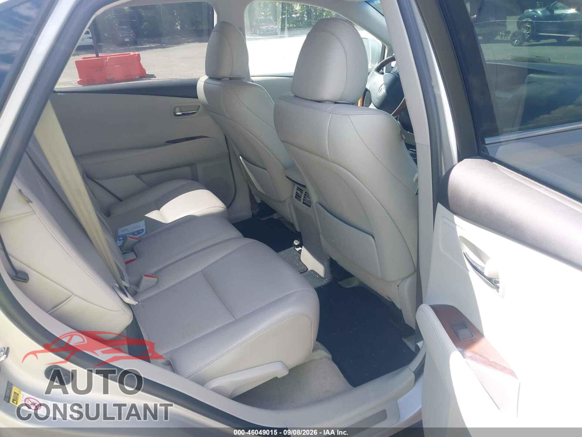 LEXUS RX 350 2012 - 2T2BK1BA7CC143709