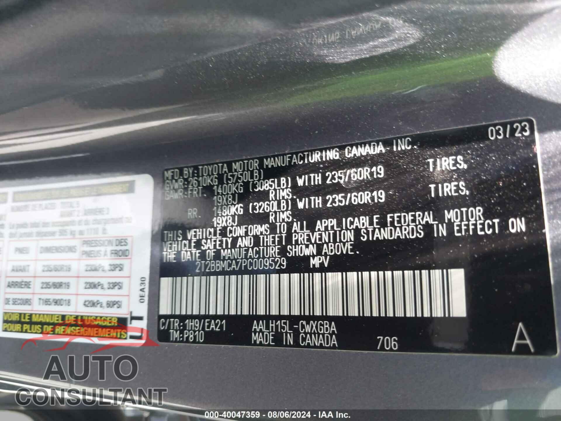 LEXUS RX 350H 2023 - 2T2BBMCA7PC009529