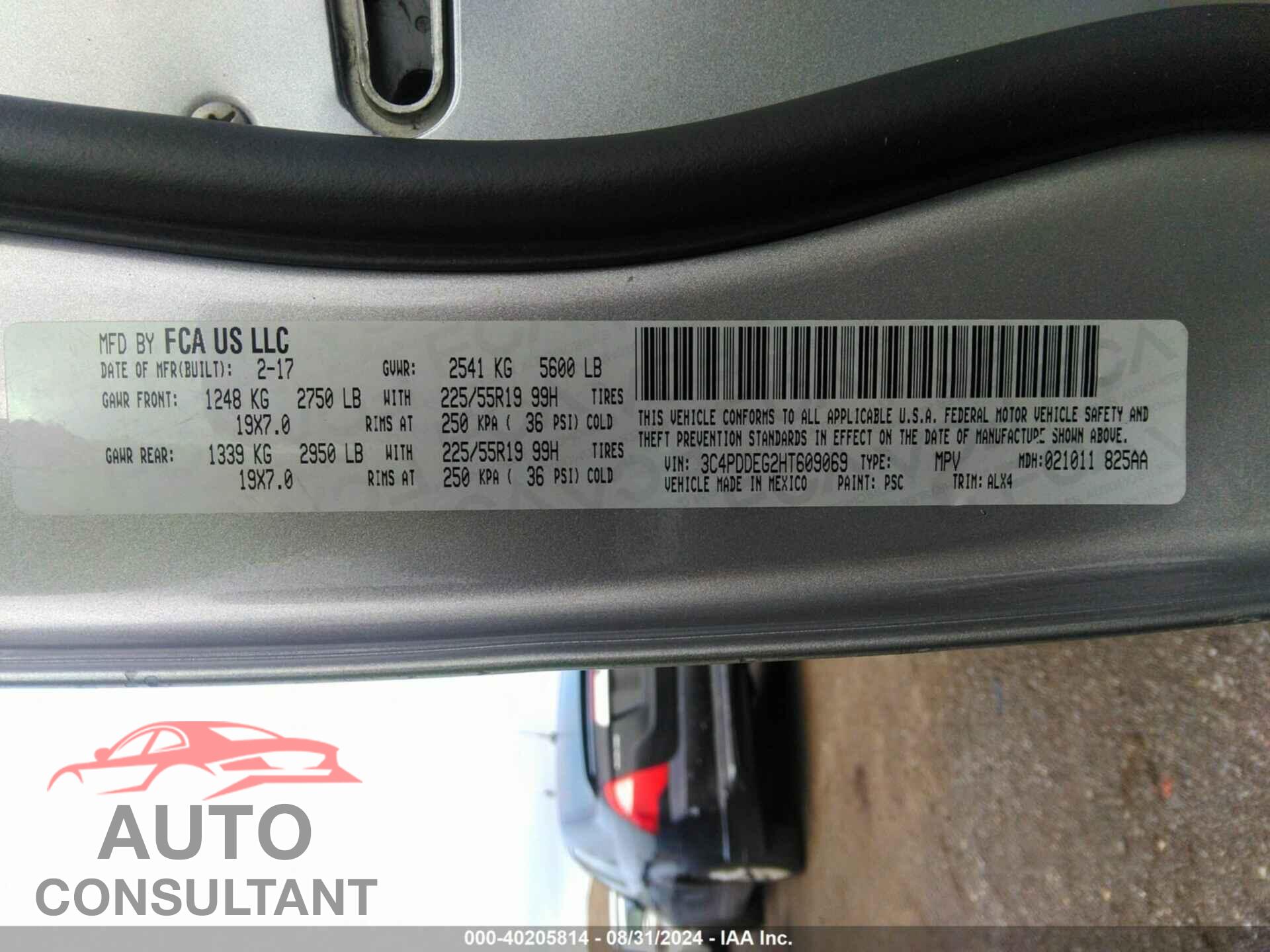 DODGE JOURNEY 2017 - 3C4PDDEG2HT609069
