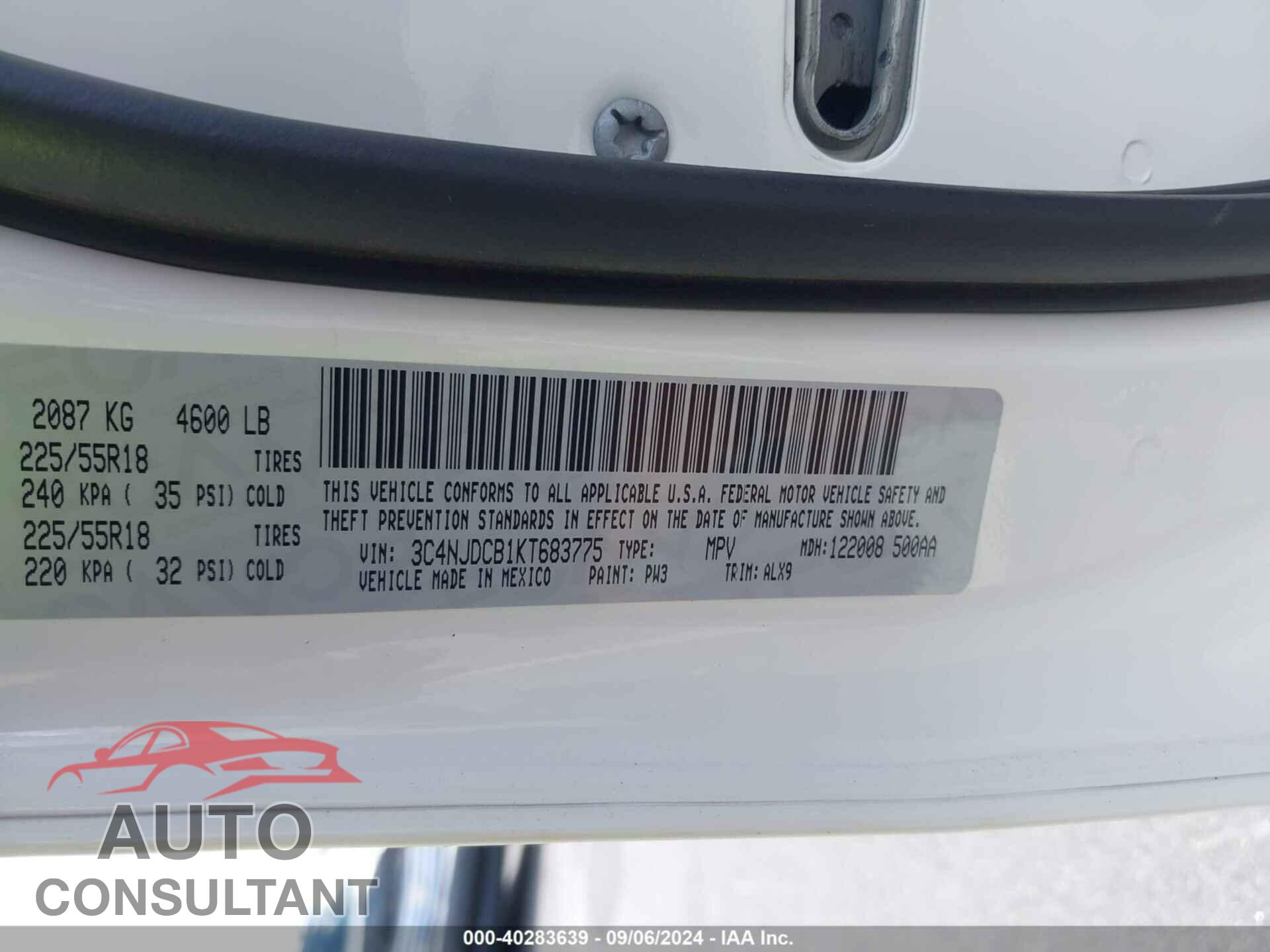 JEEP COMPASS 2019 - 3C4NJDCB1KT683775