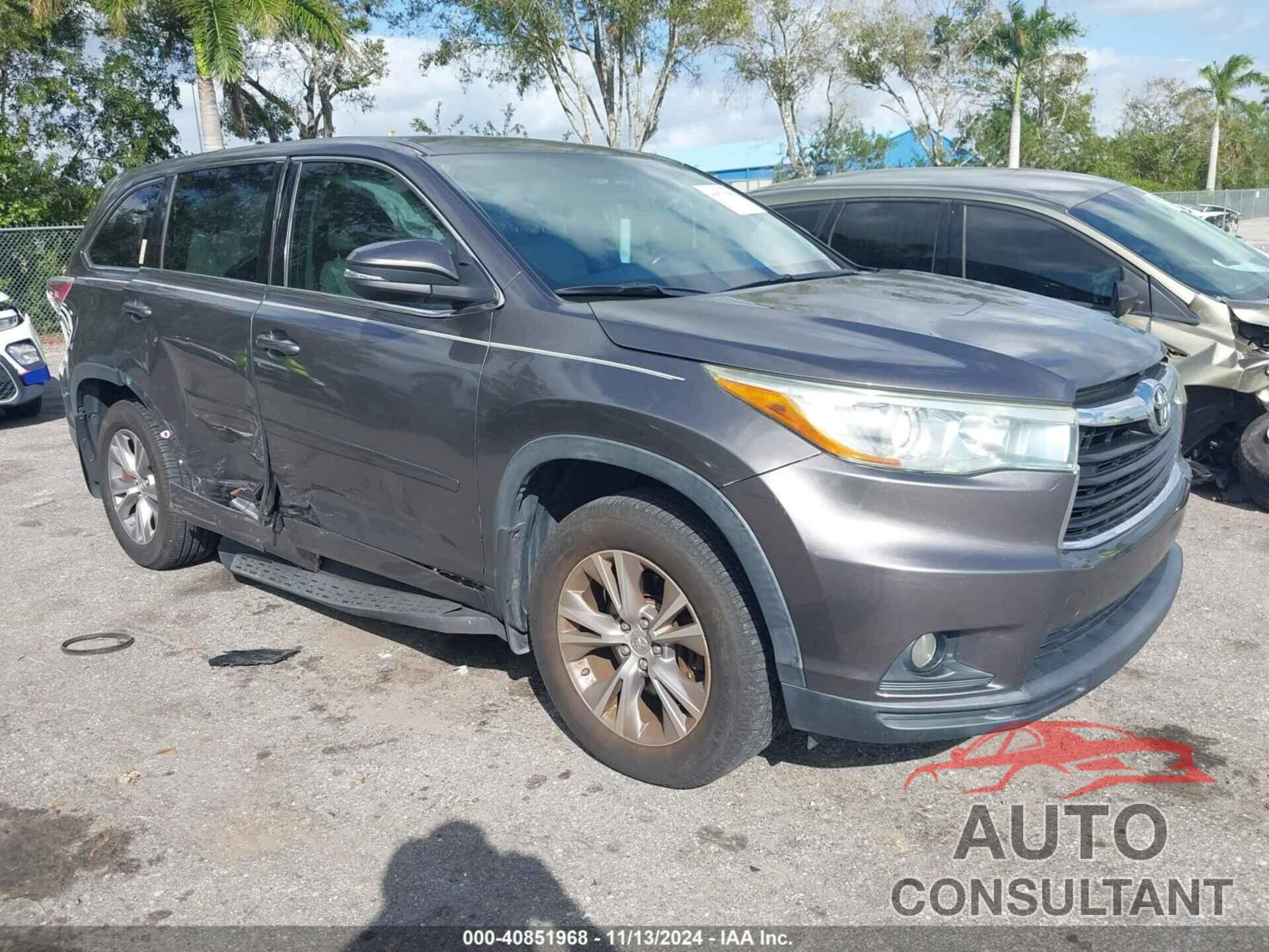 TOYOTA HIGHLANDER 2015 - 5TDBKRFH9FS154118