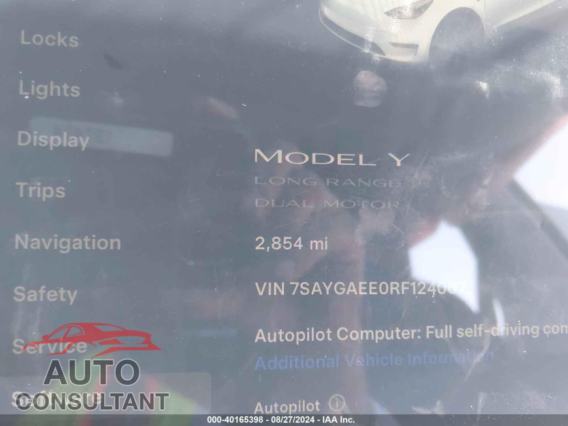 TESLA MODEL Y 2024 - 7SAYGAEE0RF124067