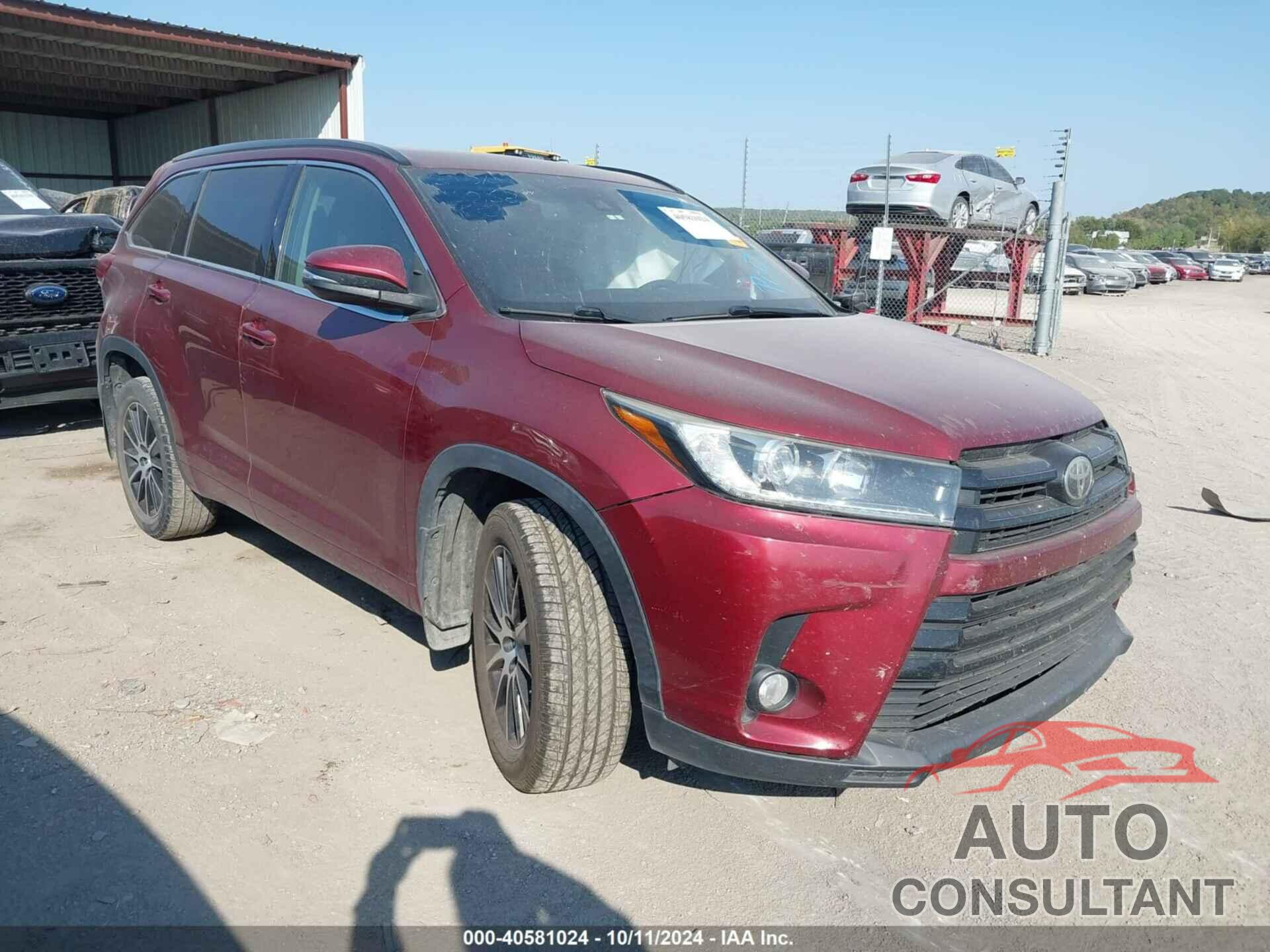 TOYOTA HIGHLANDER 2017 - 5TDKZRFH4HS522056