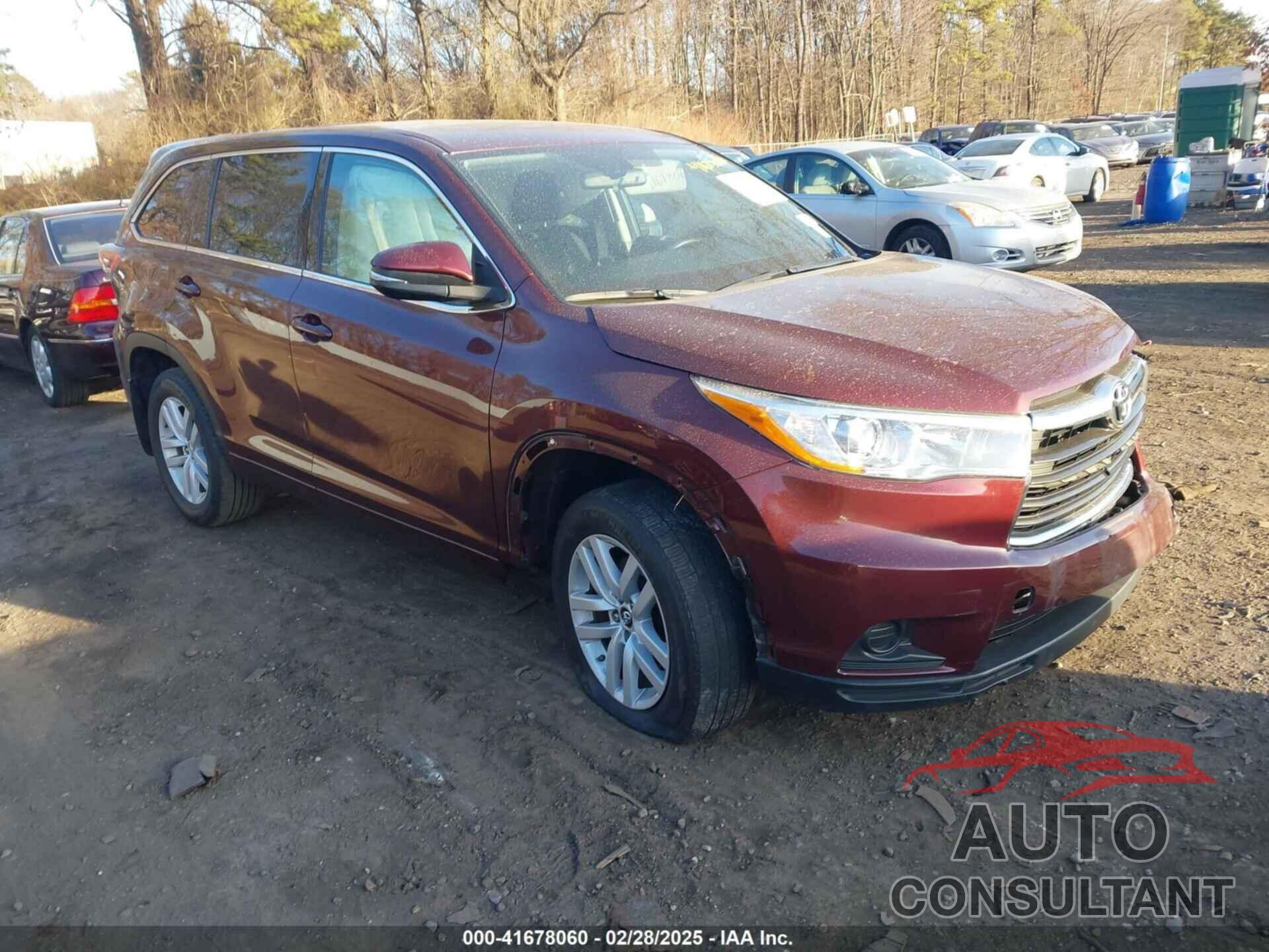 TOYOTA HIGHLANDER 2016 - 5TDBKRFH5GS332785